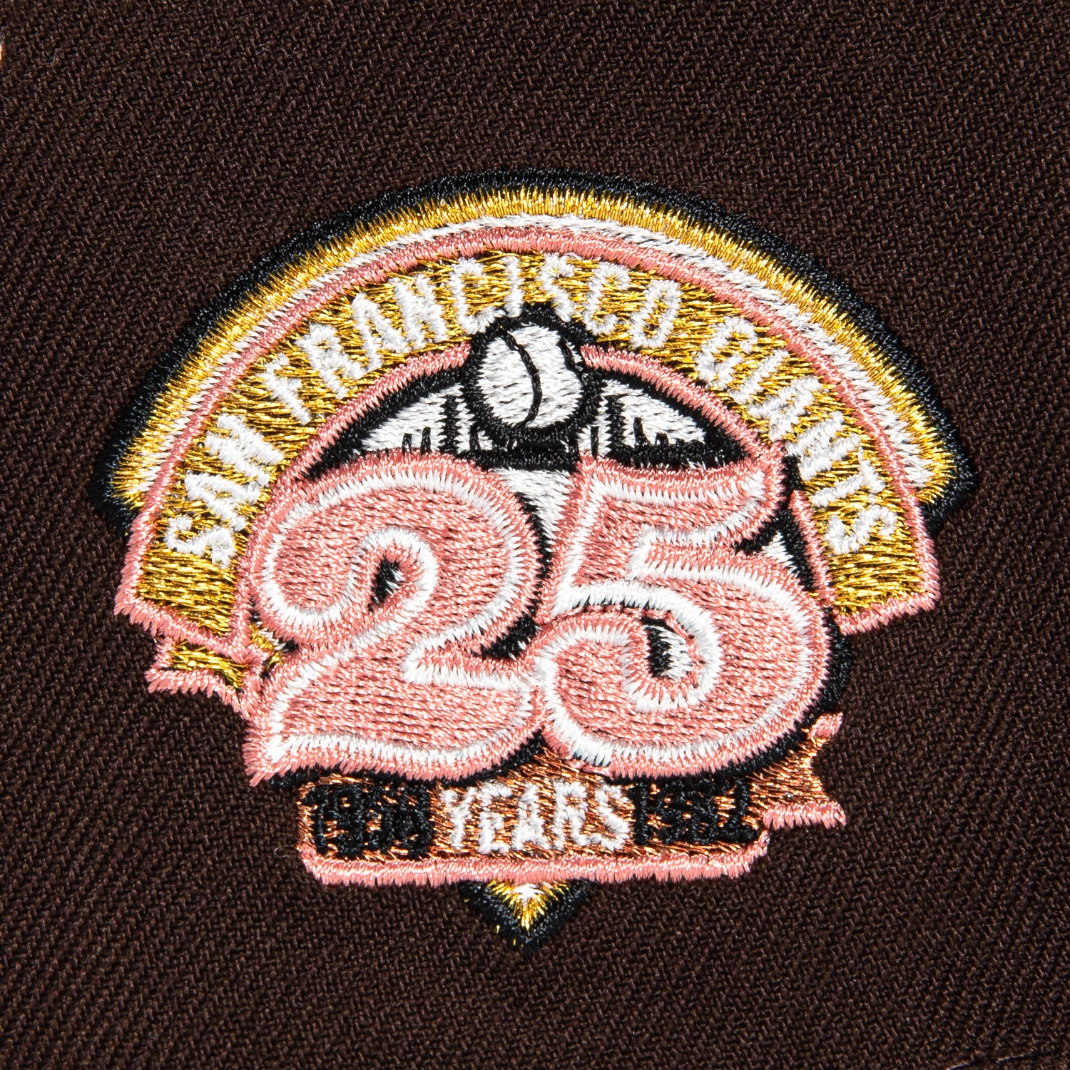 New Era 59Fifty Pink Contrast Stitch San Francisco Giants 25th Anniversary Patch Hat - Brown