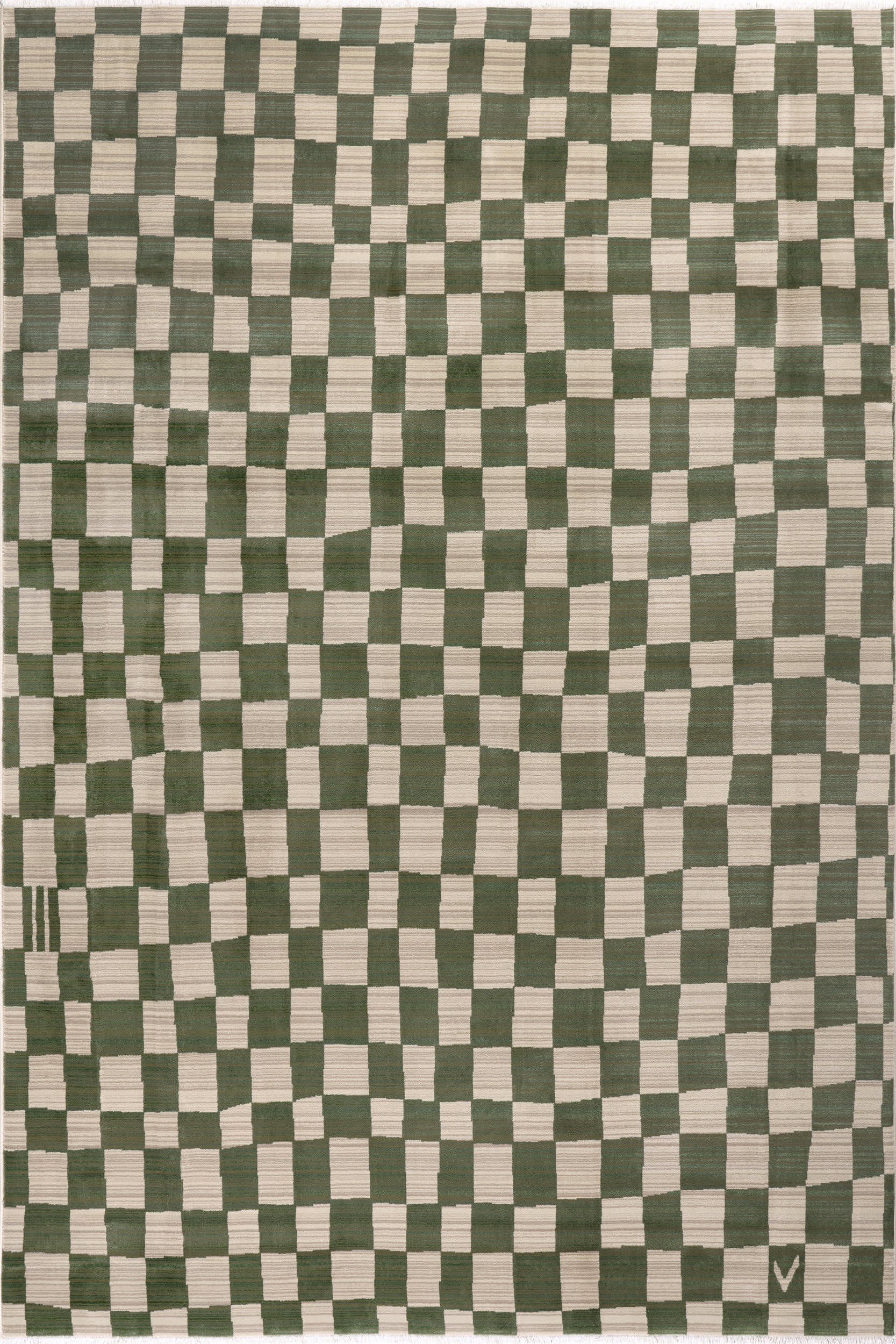 Rasali Checkered Box Rug | Green