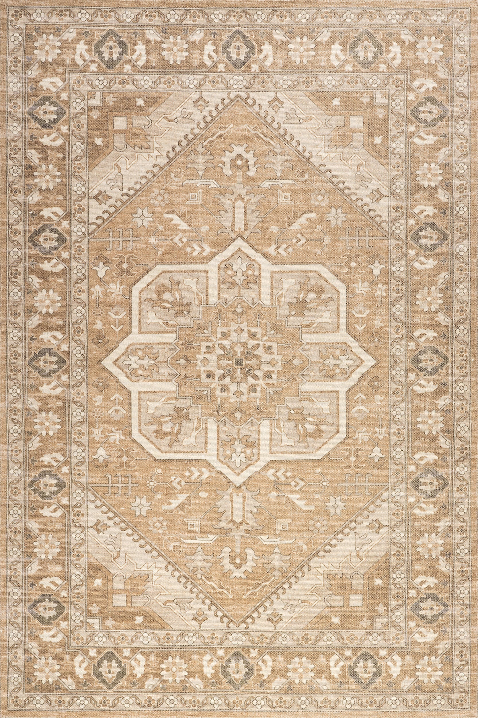 Evermore Medallion Wool and Cotton Rug | Brown