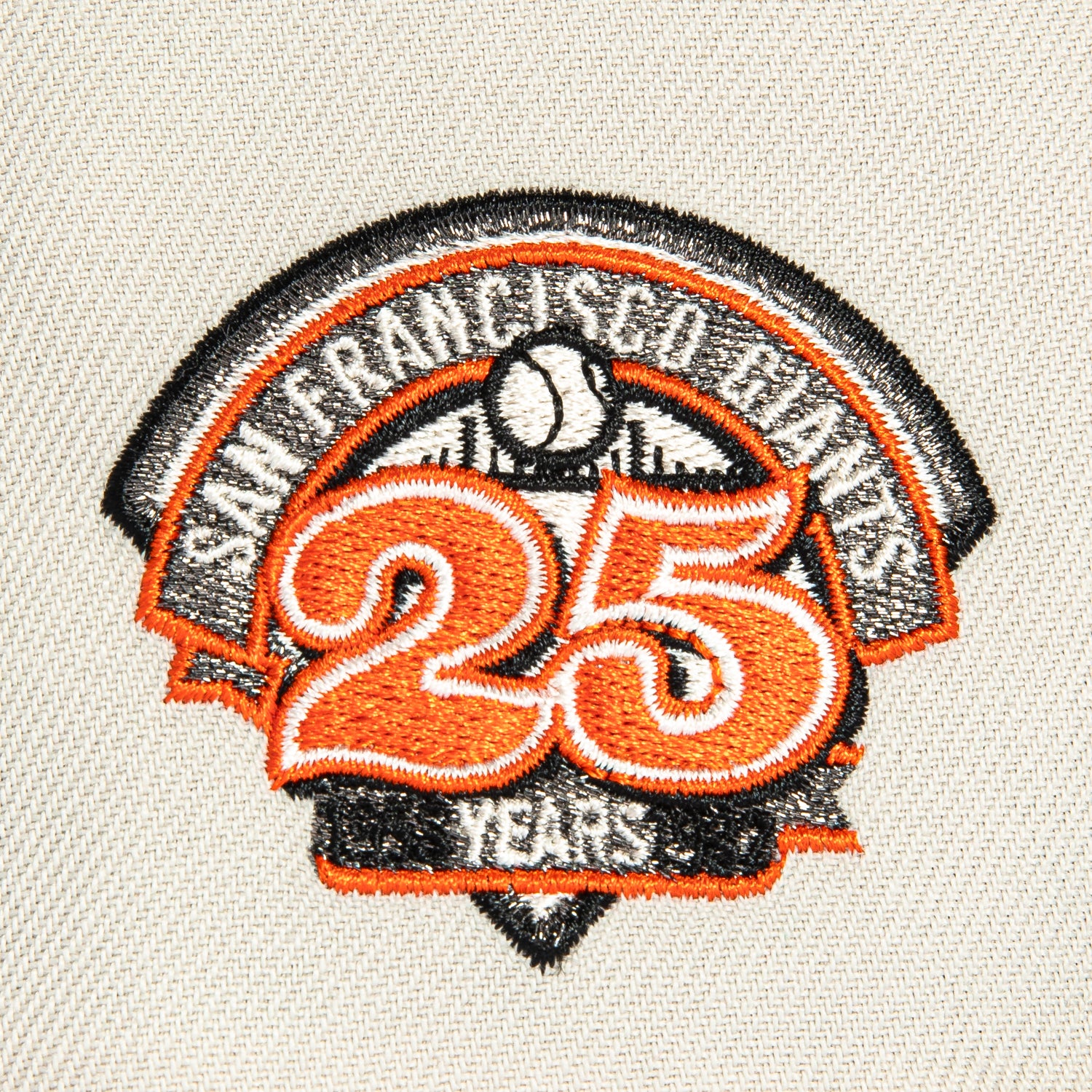 New Era 59Fifty Flawless Script San Francisco Giants 25th Anniversary Patch Hat - Stone, Black