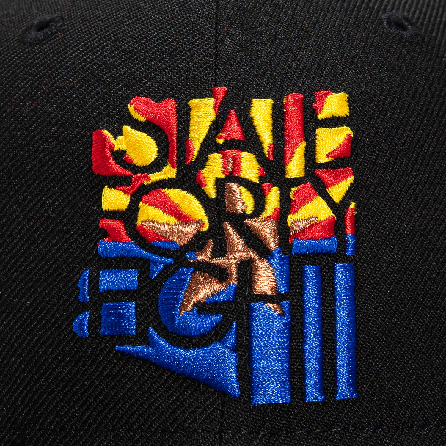 New Era 9Fifty State Forty Eight Flag Logo Snapback Hat - Black