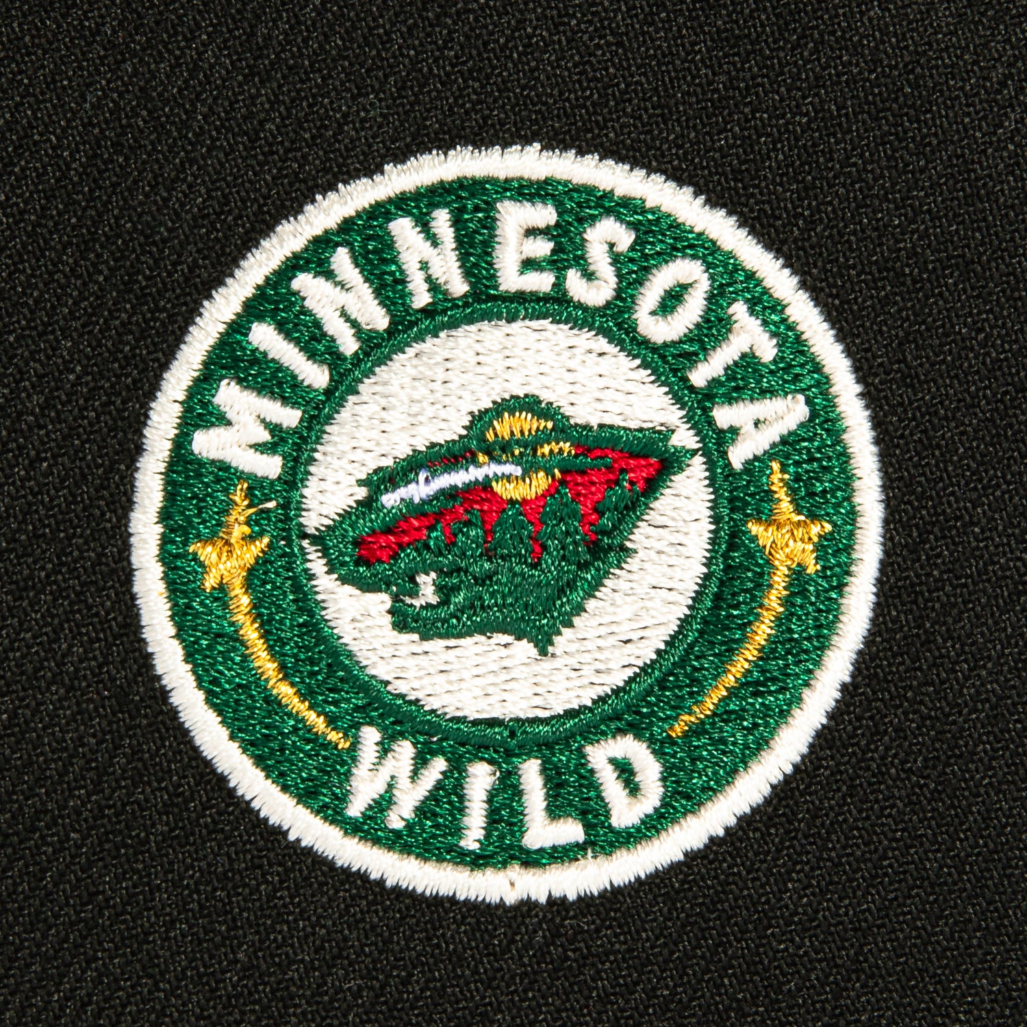 New Era 9Forty A-Frame Minnesota Wild Logo Patch Snapback Hat - Black, Green