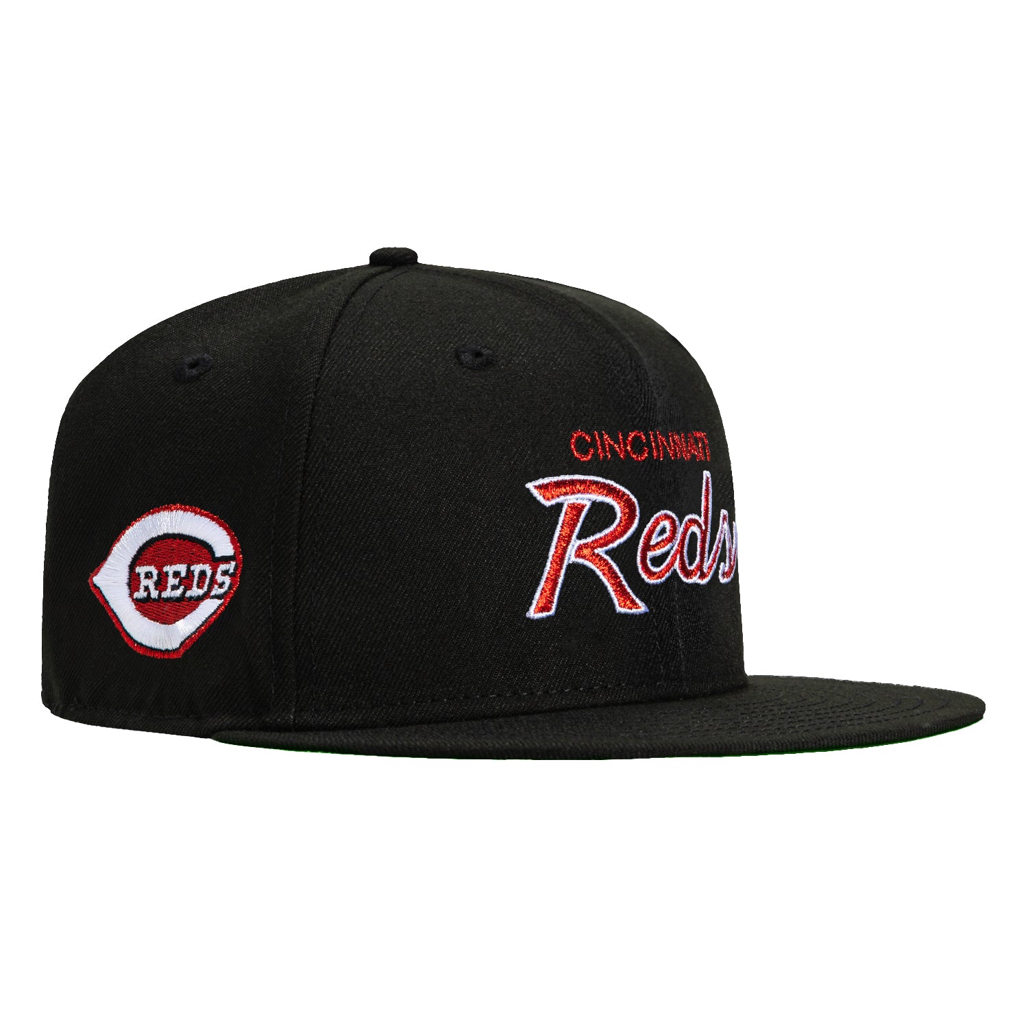 New Era 59Fifty Cincinnati Reds Logo Patch Script Hat - Black