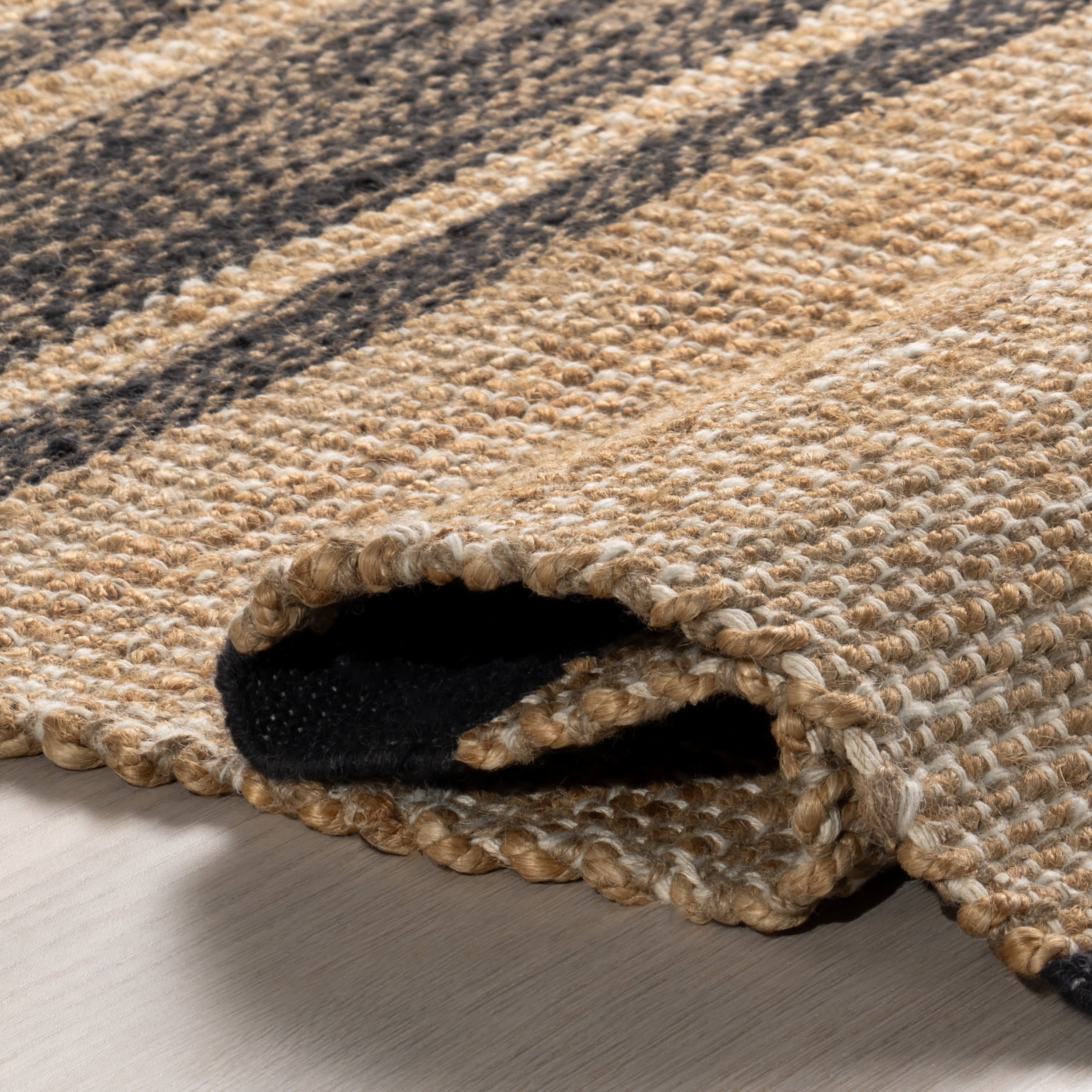 Rebel Striped Fringed Rug | Natural