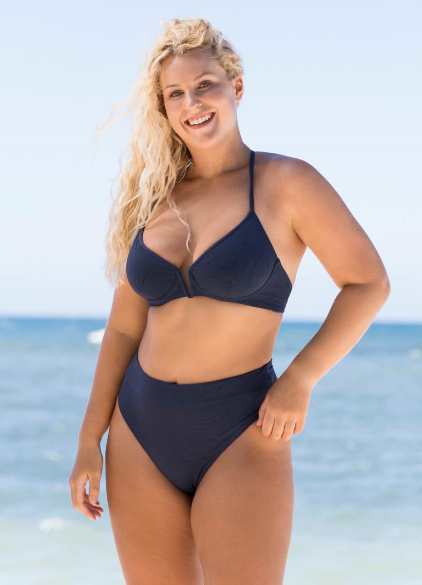 Maaji Blue Spruce Suzy Q High Rise/High Leg Bikini Bottom