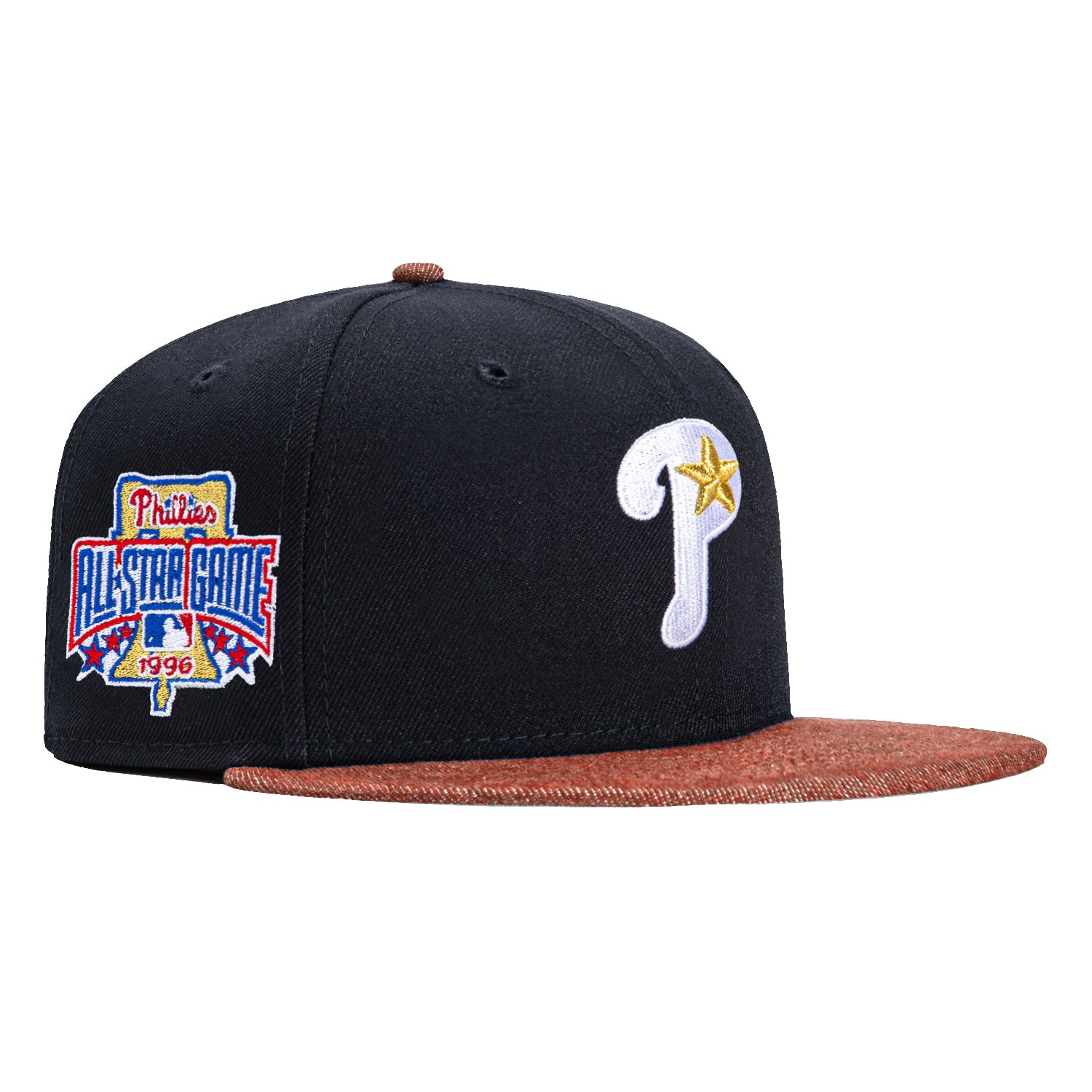 New Era 59Fifty Denim Pack Philadelphia Phillies 1996 All Star Game Patch Hat - Navy, Denim Cardinal