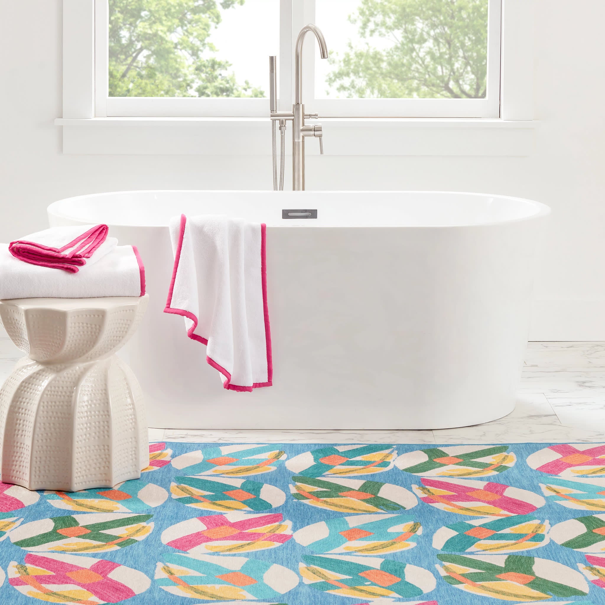 Lily Pad Spring Machine Washable Rug