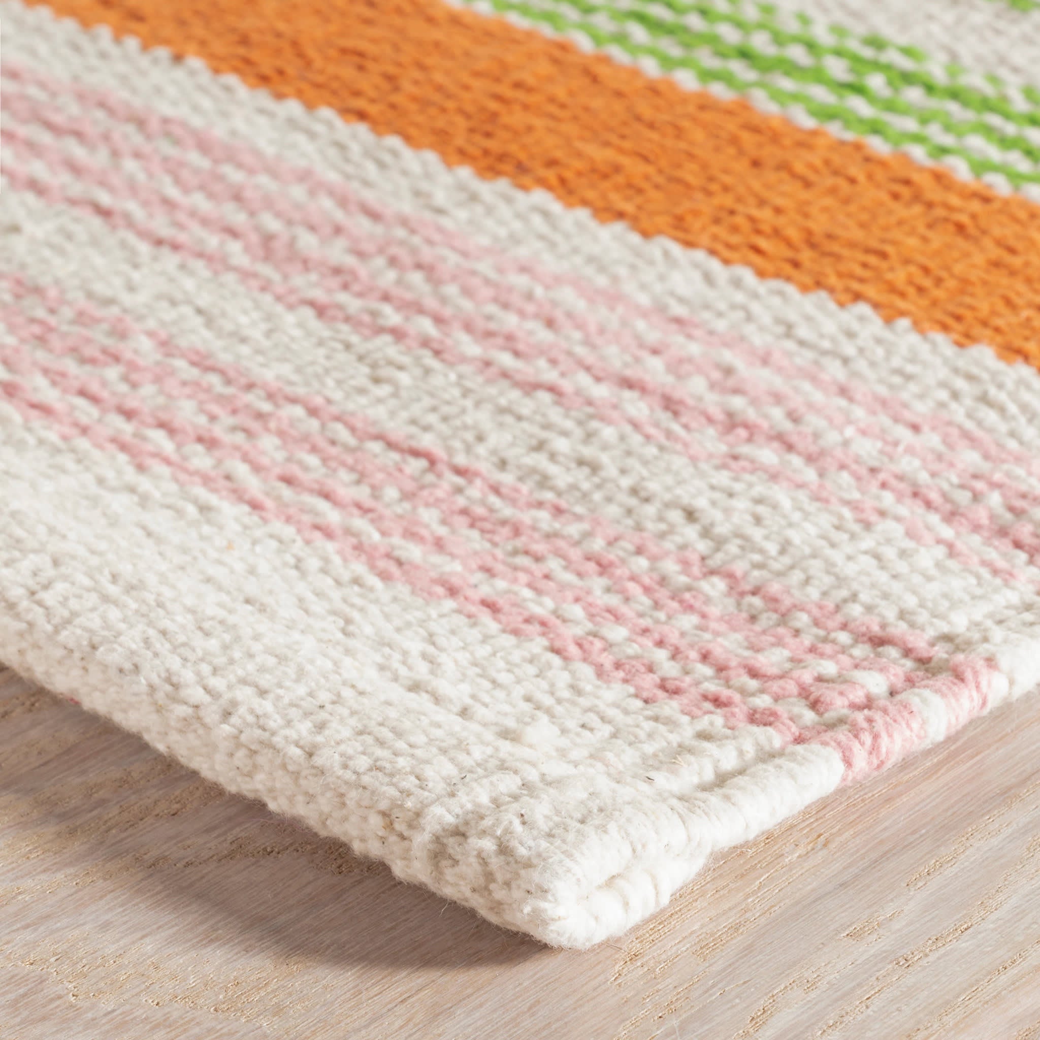 Wavy Stripe Spring Handwoven Cotton Rug