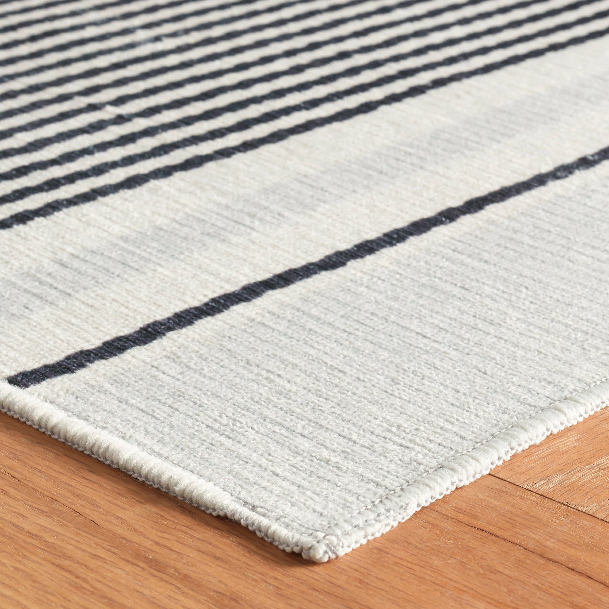 Gunner Stripe Grey Machine Washable Rug