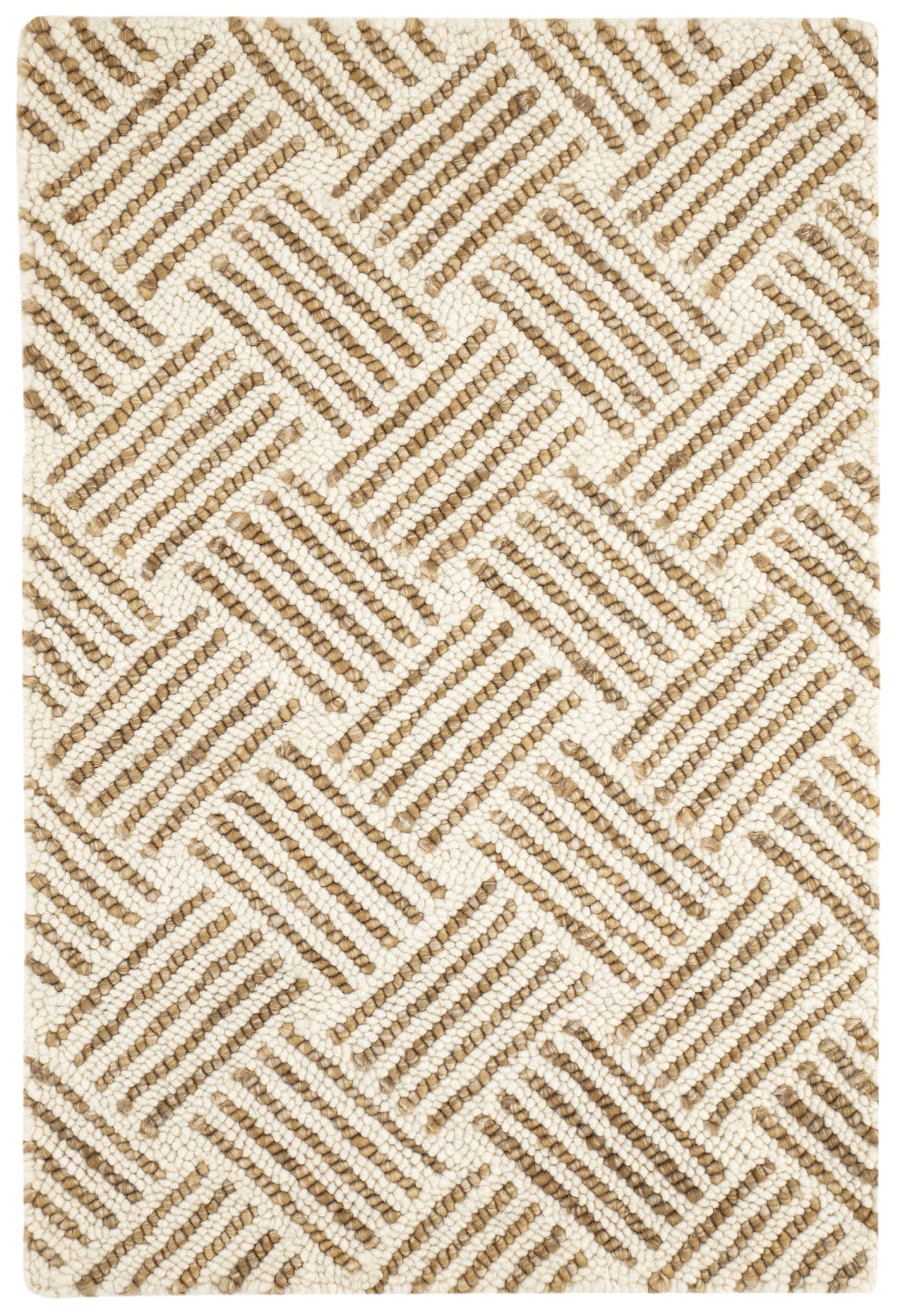 Layers Ochre Hand Hooked Wool Rug