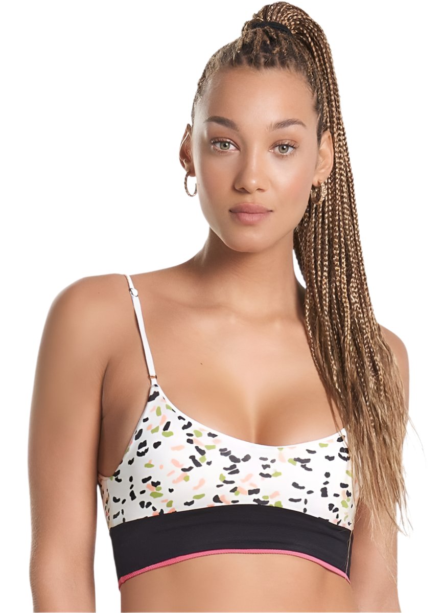 Maaji White Orchid Rubi Sporty Bralette Bikini Top