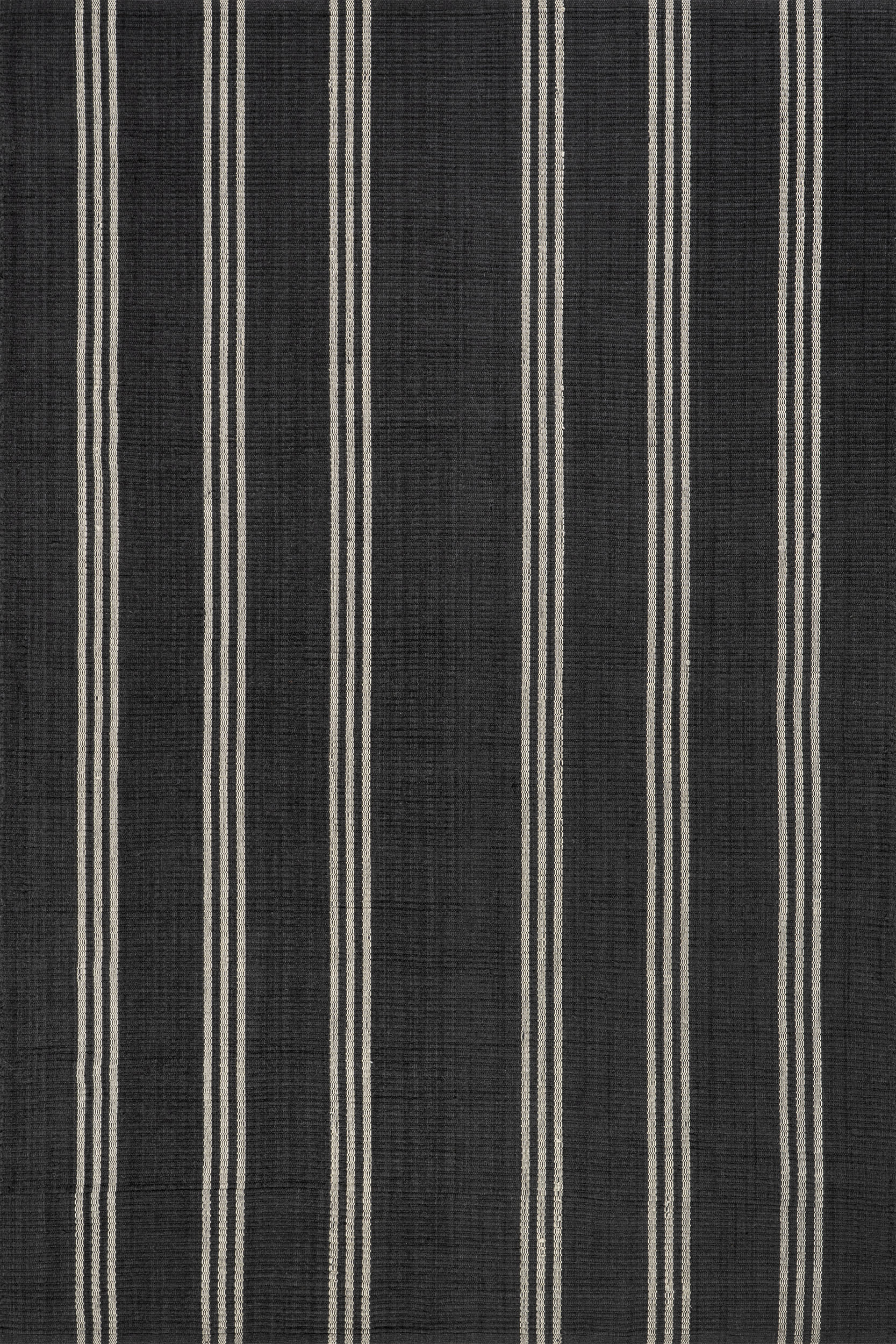 Hawthorn Striped Wool Rug | Charcoal