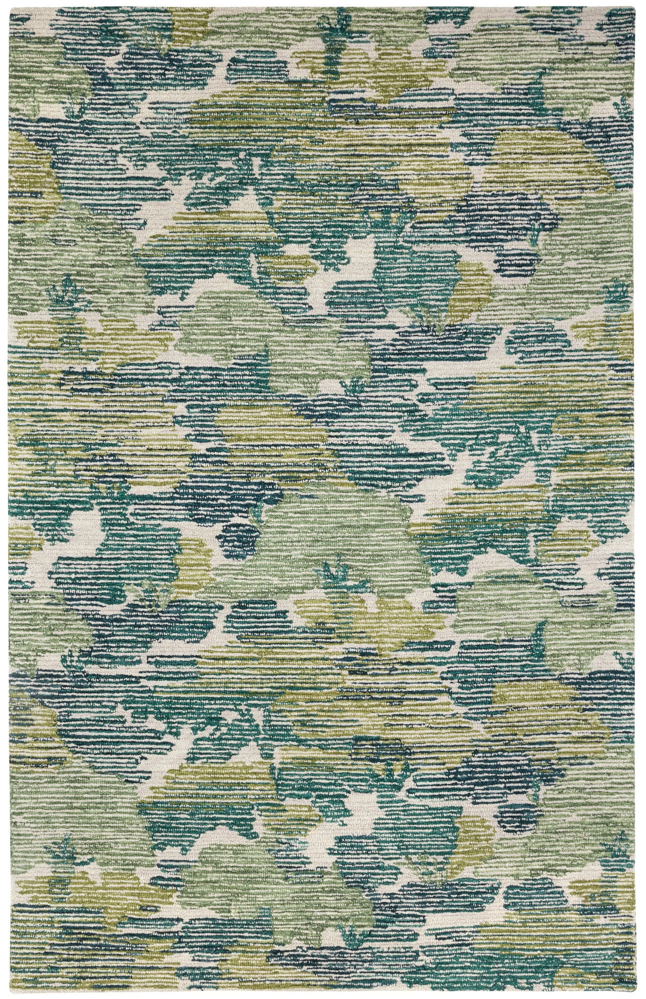 Ladycross Green Hand Hooked Wool Rug