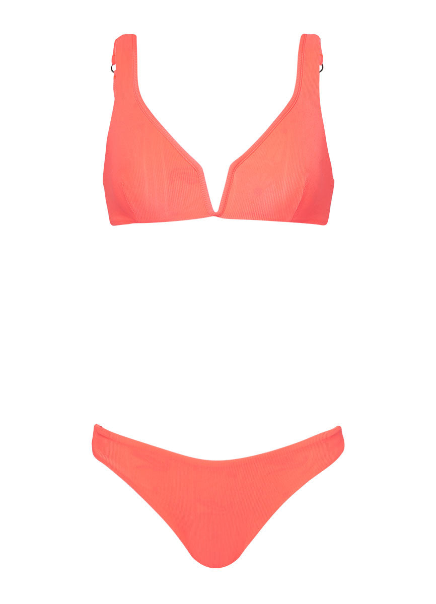 Maaji Fire Coral Victoria V Wire Bralette Bikini Top