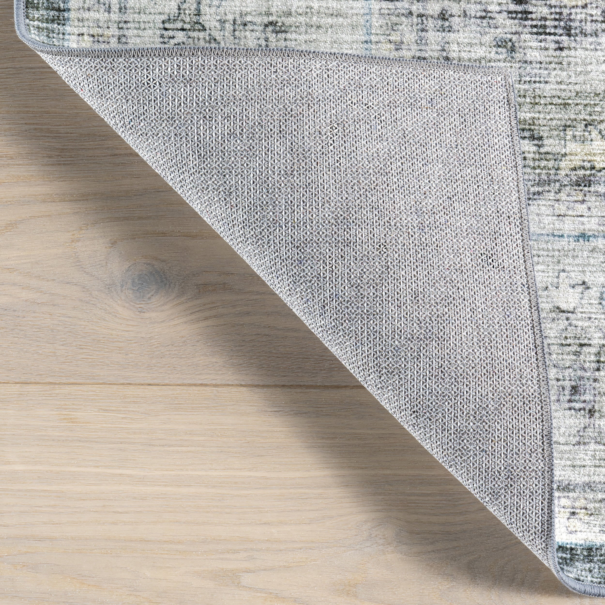 Kairi Medallion Spill Proof Washable Rug | Slate Blue