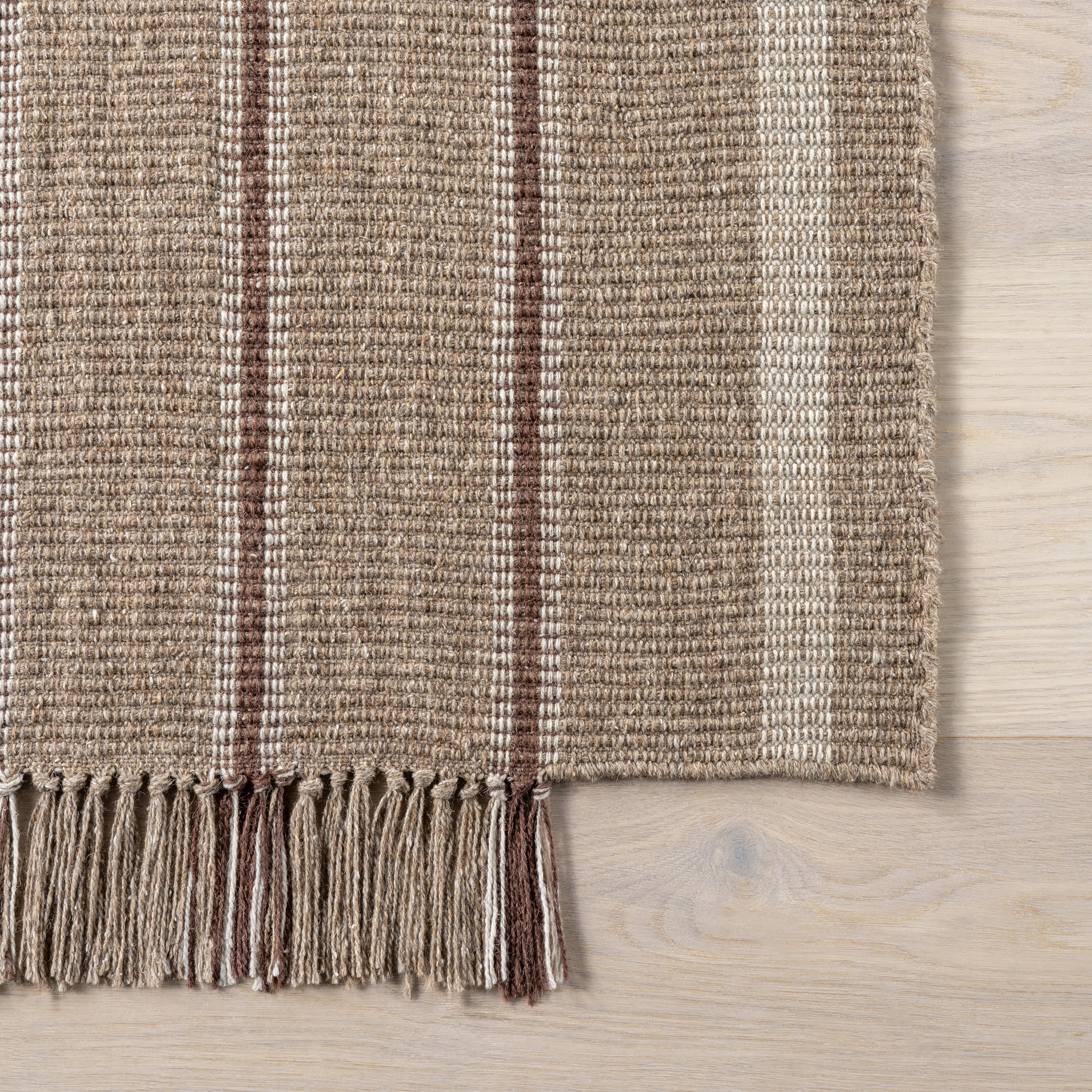 Toluca Striped Wool Rug | Taupe