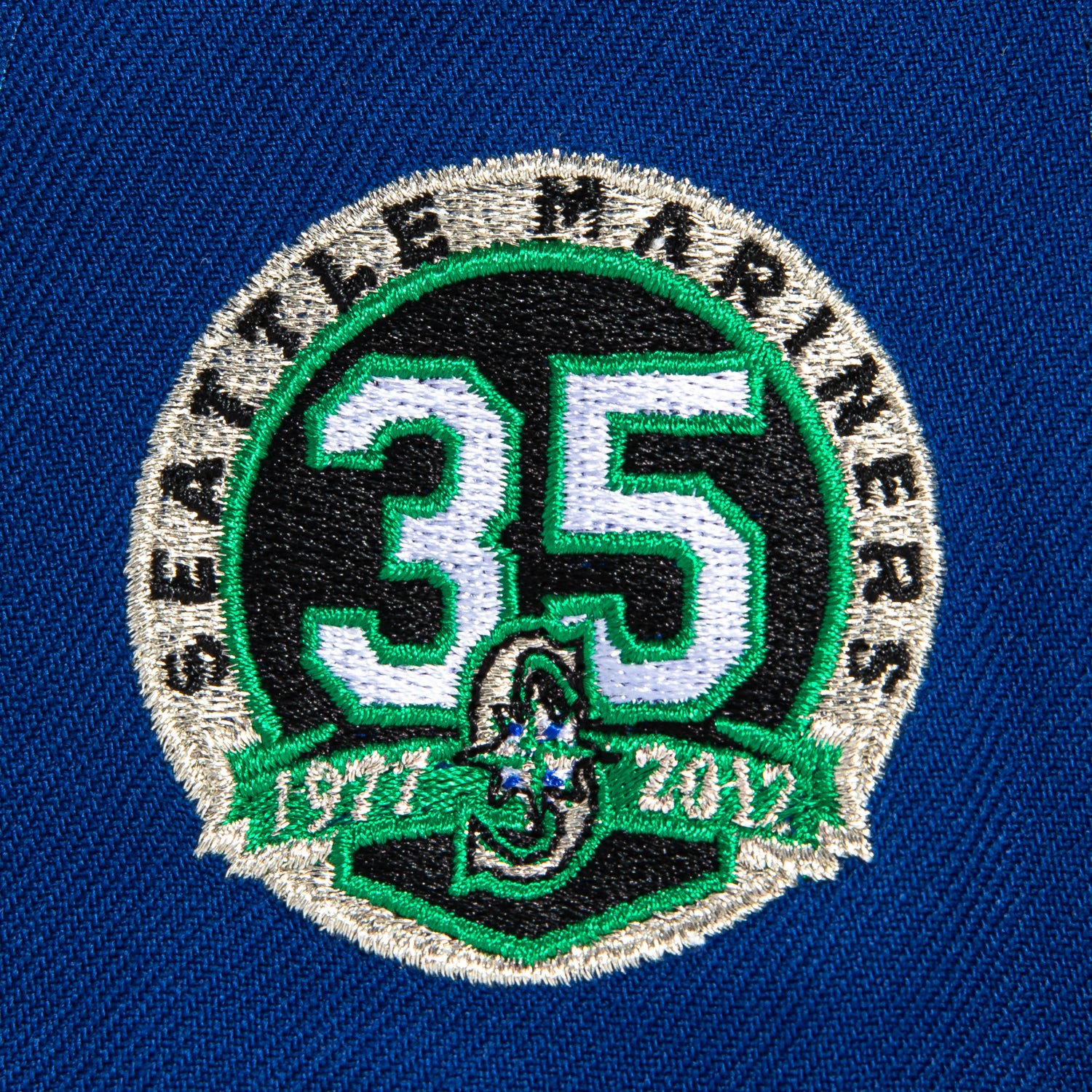 New Era 59Fifty Seattle Mariners 35th Anniversary Patch Hat -  Royal, Black, Green