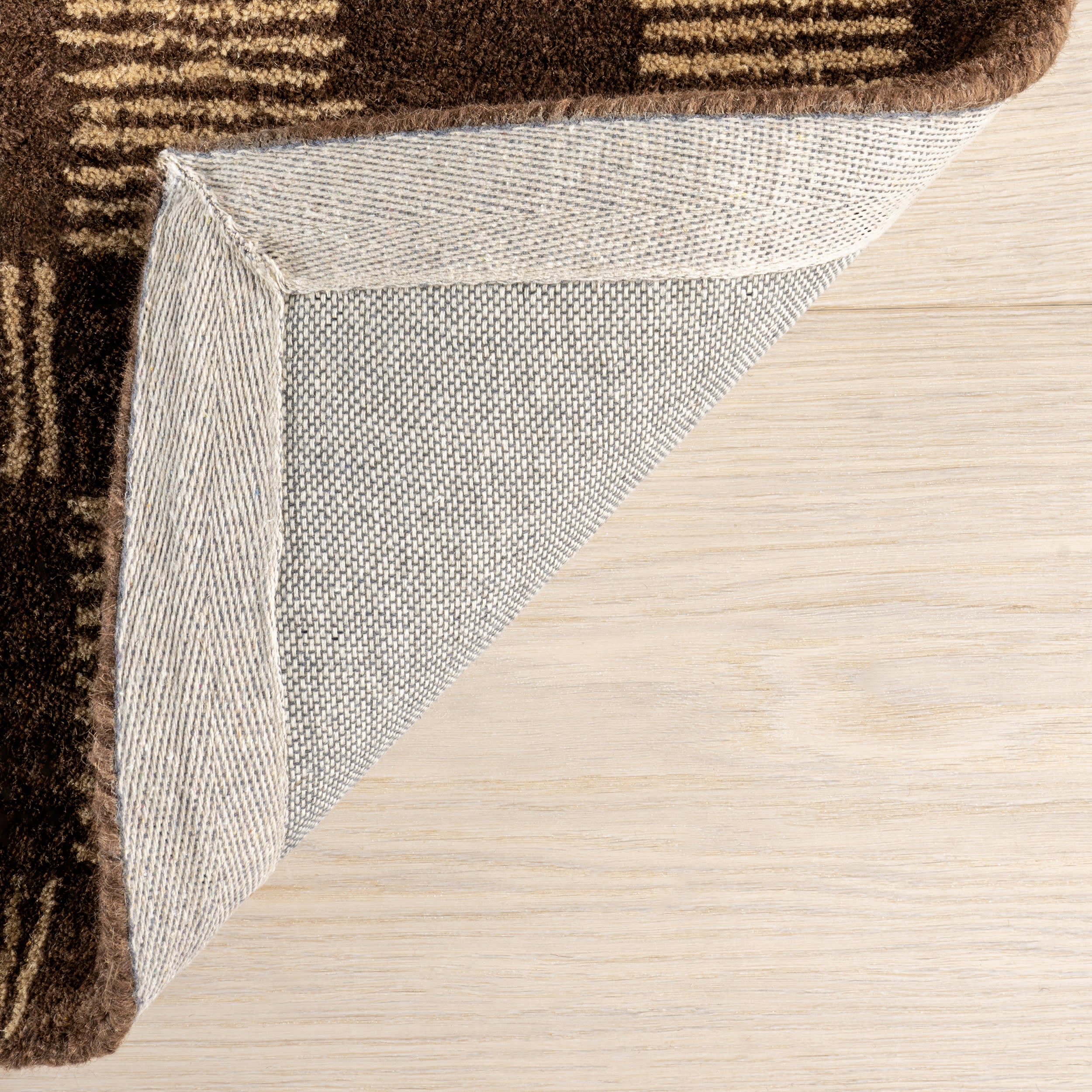 Quince Checked Wool Rug | Brown