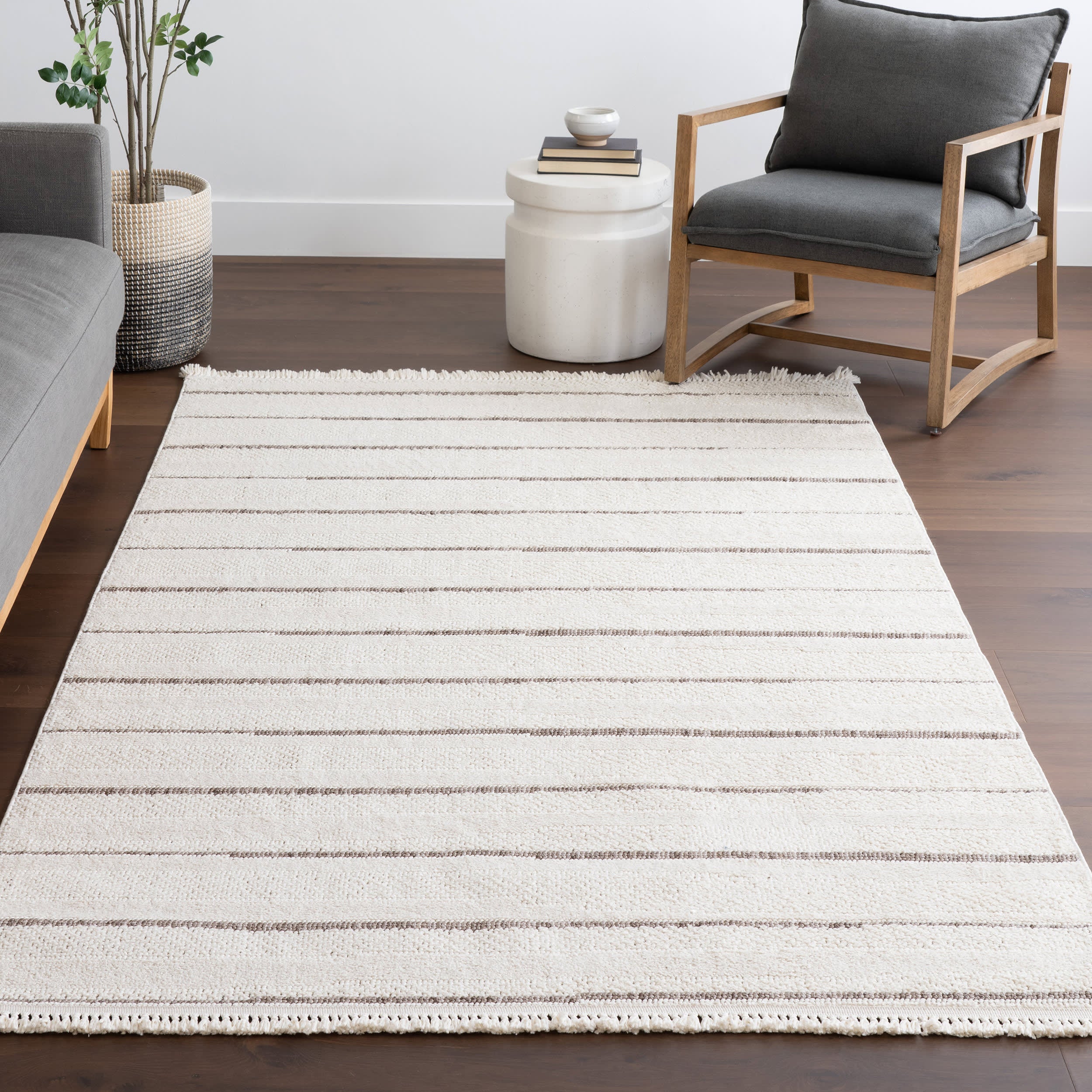 Katalina Striped Rug | Beige