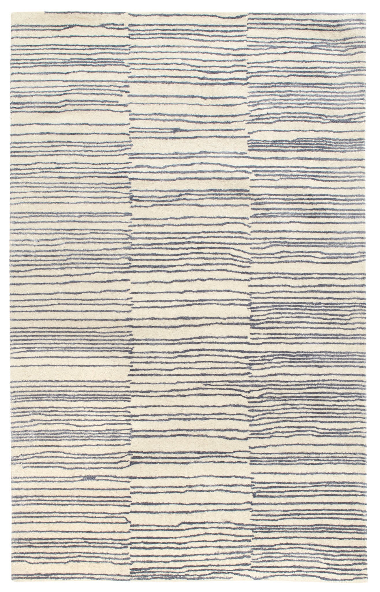 Striae Pewter Blue Hand Tufted Wool Rug