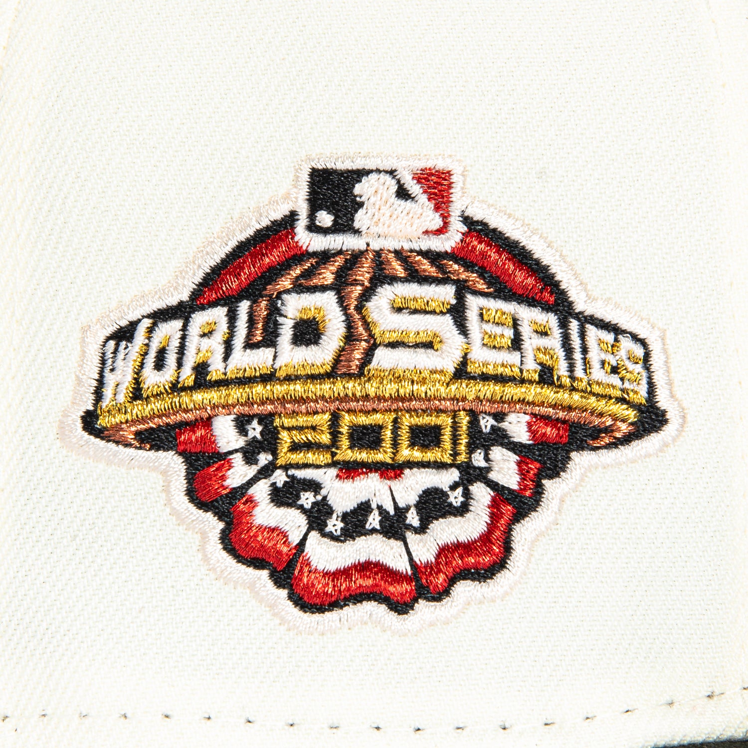 New Era 59Fifty Valentine's Day Arizona Diamondbacks 2001 World Series Patch Upside Down Hat - White, Black, Red, Metallic Gold