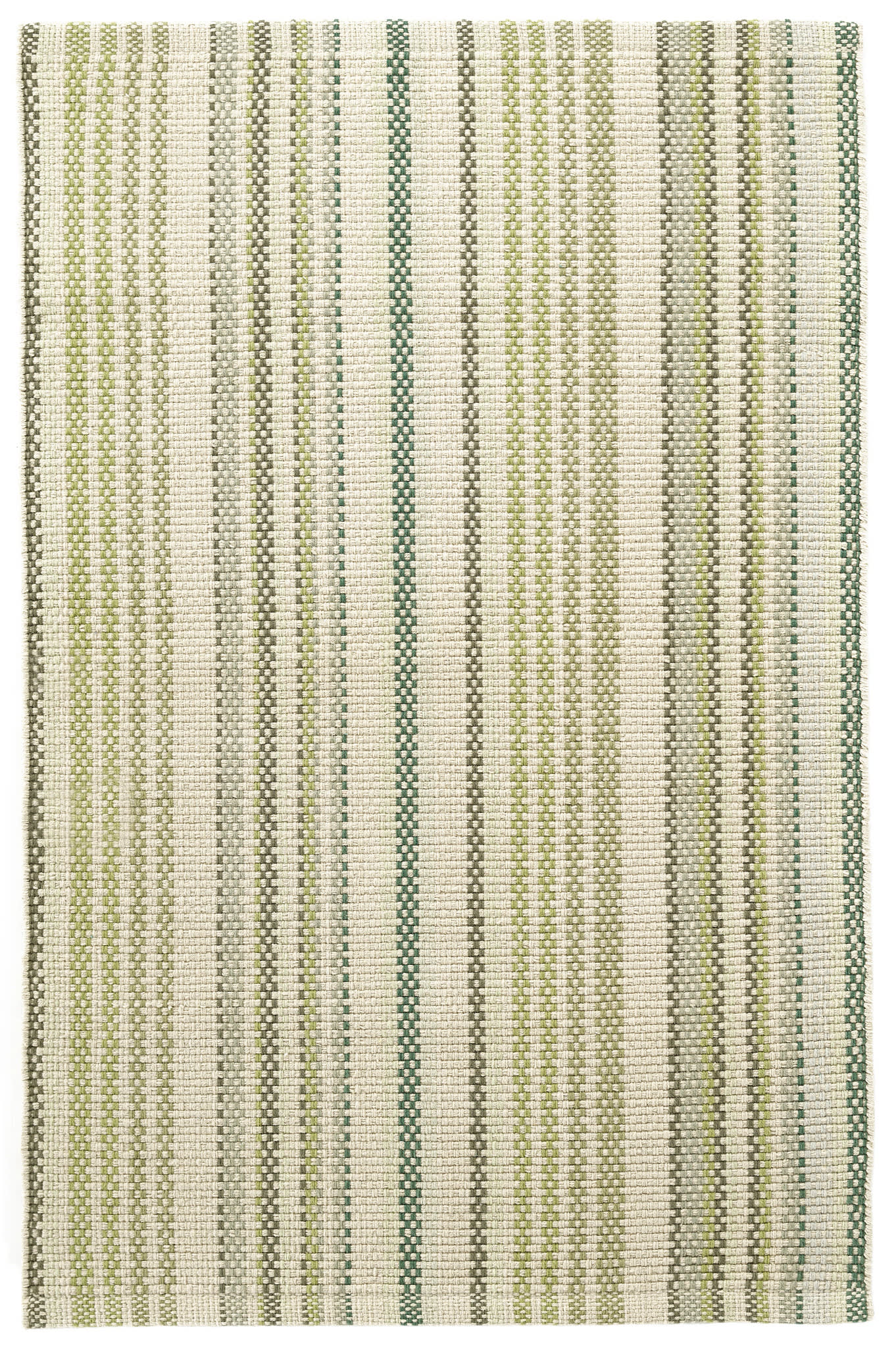 Oslo Stripe Green Handwoven Cotton Rug