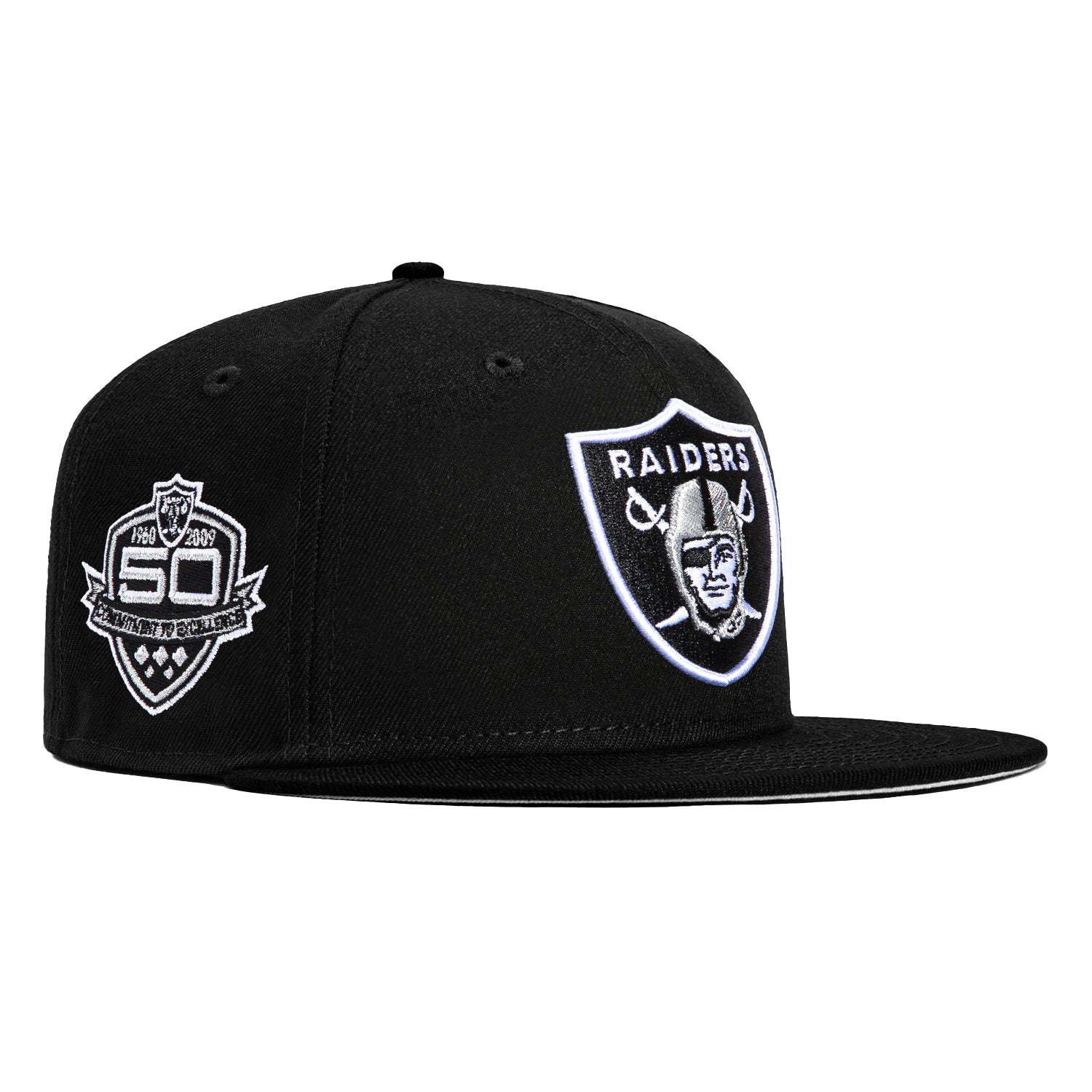 New Era 59Fifty Oakland Raiders 50th Anniversary Patch Hat - Black