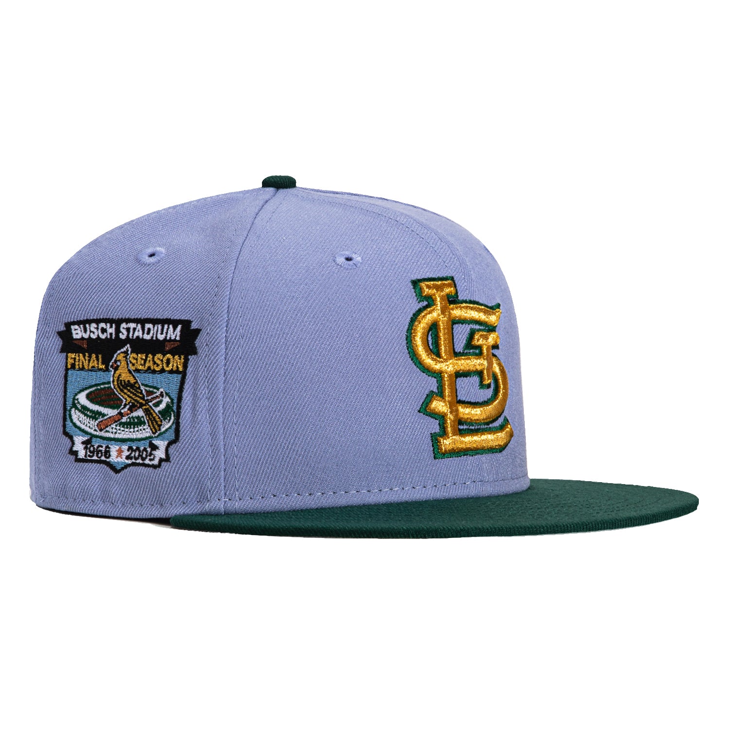 New Era 59Fifty St Louis Cardinals Final Season Patch Hat - Lavender, Green, Metallic Gold