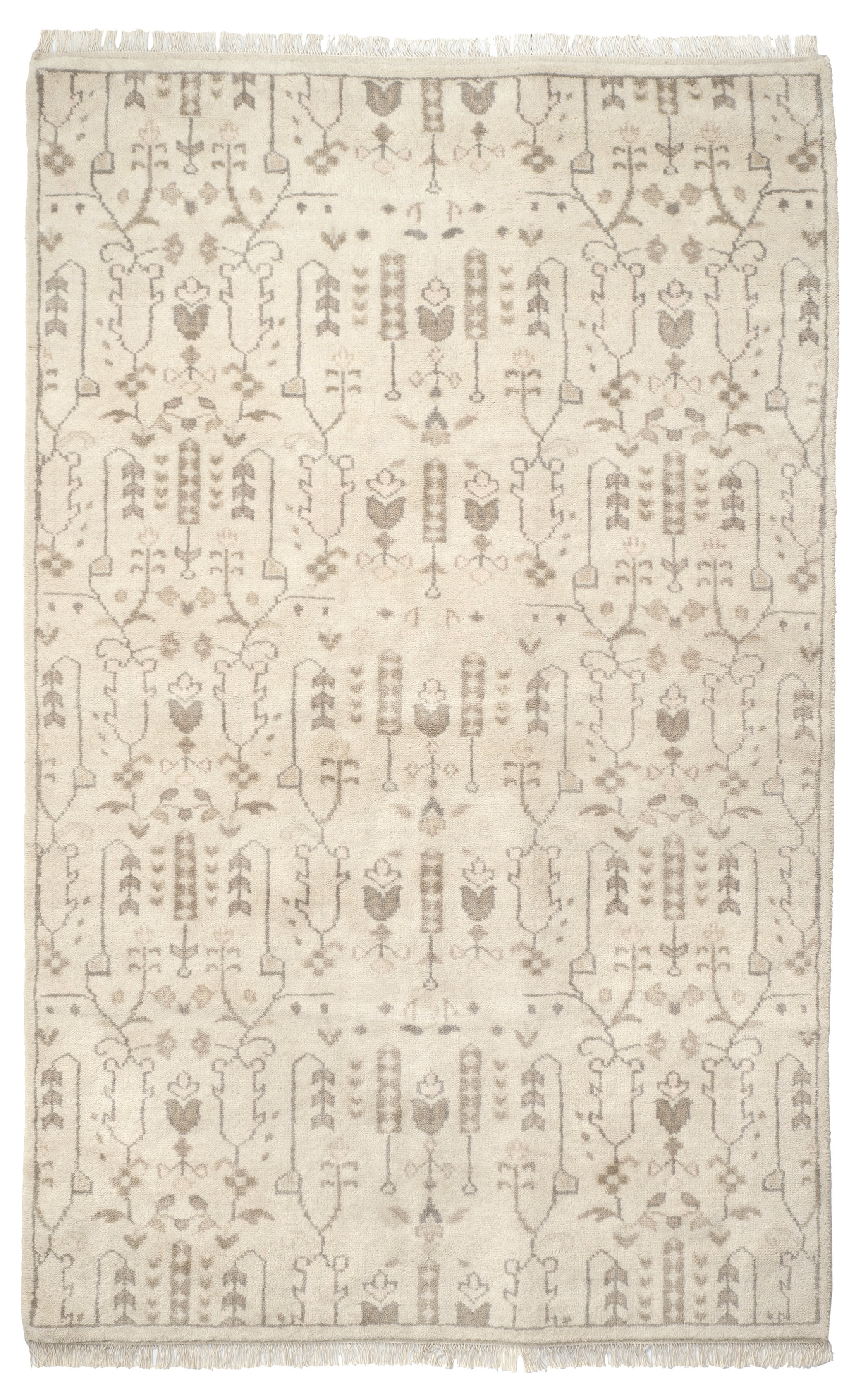 Dara Cream Hand Knotted Wool Rug