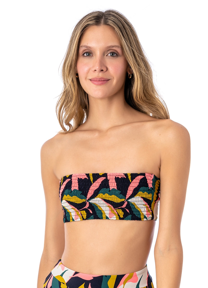 Maaji Lush Leaves Artemis Strapless Bandeau Bikini Top