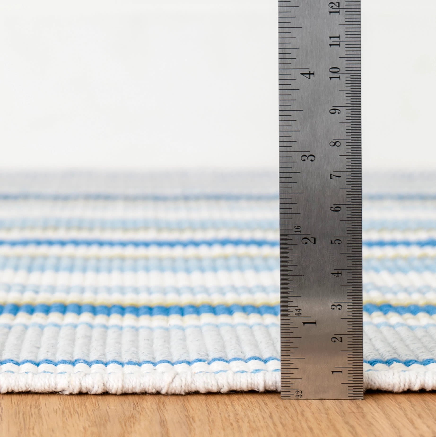 Daphne Stripe French Blue Handwoven Cotton Rug