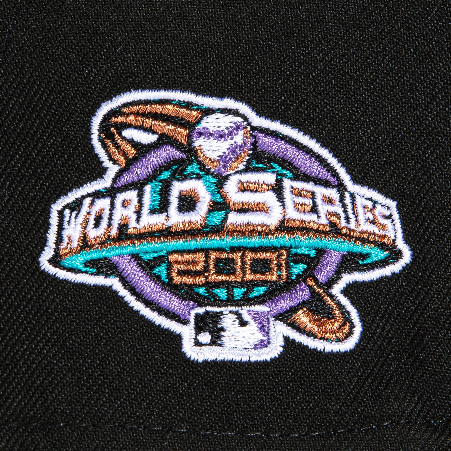 New Era 59Fifty Arizona Diamondbacks 2001 World Series Patch Snakehead Hat - Black, Teal, Purple, Metallic Copper