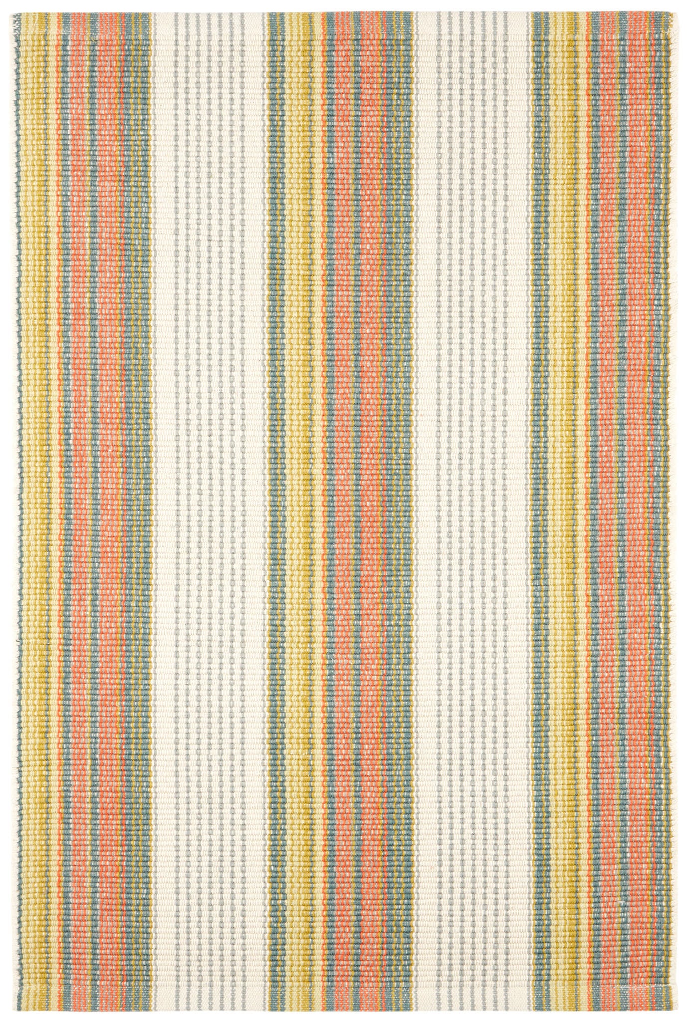 Sloane Stripe Sprout Handwoven Cotton Rug