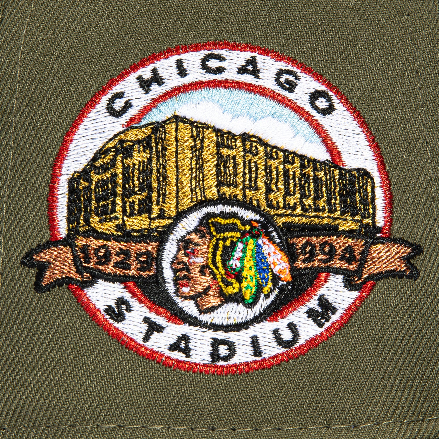 New Era 59Fifty Chicago Blackhawks Chicago Stadium Patch Hat - Olive