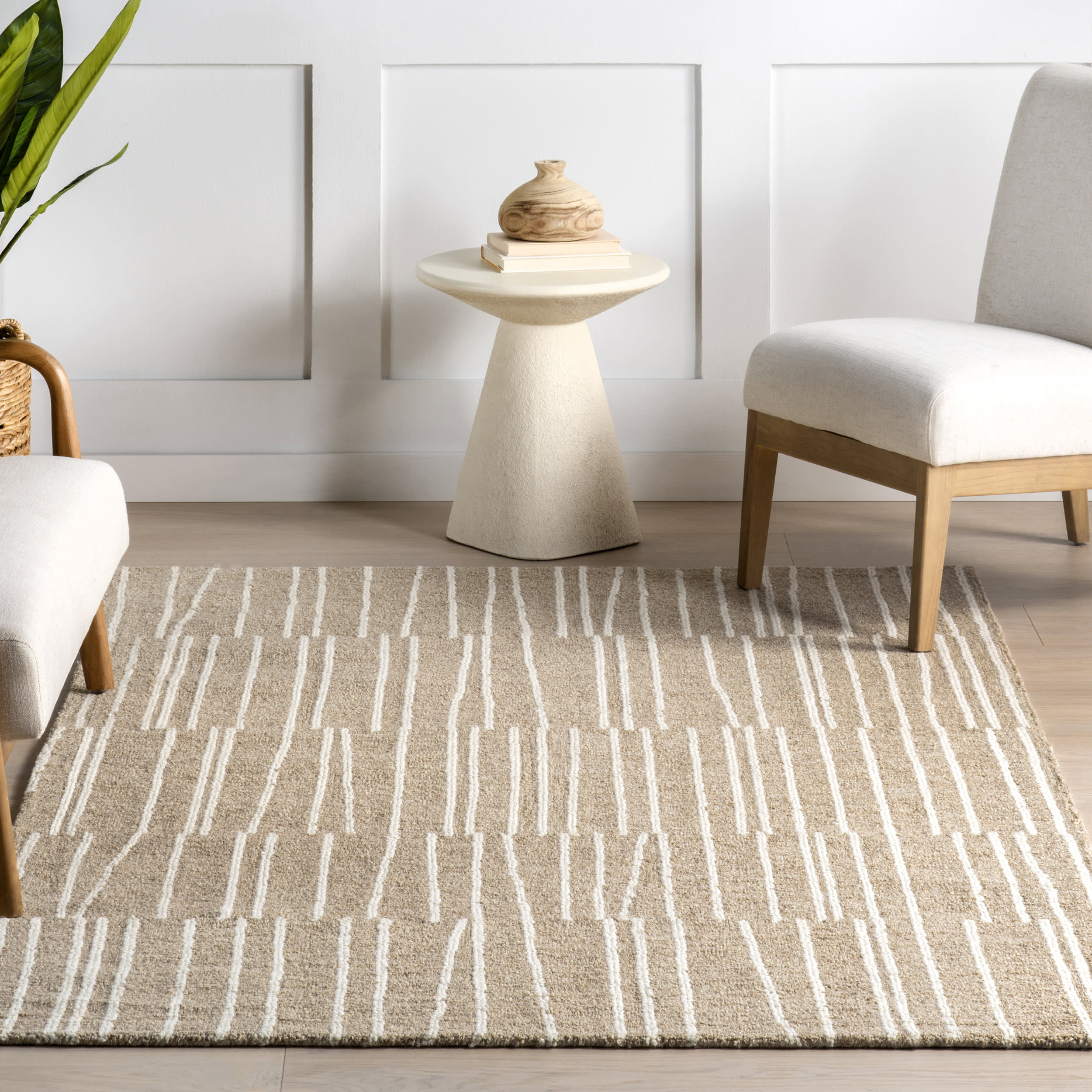 Inaya Striped Rug | Beige