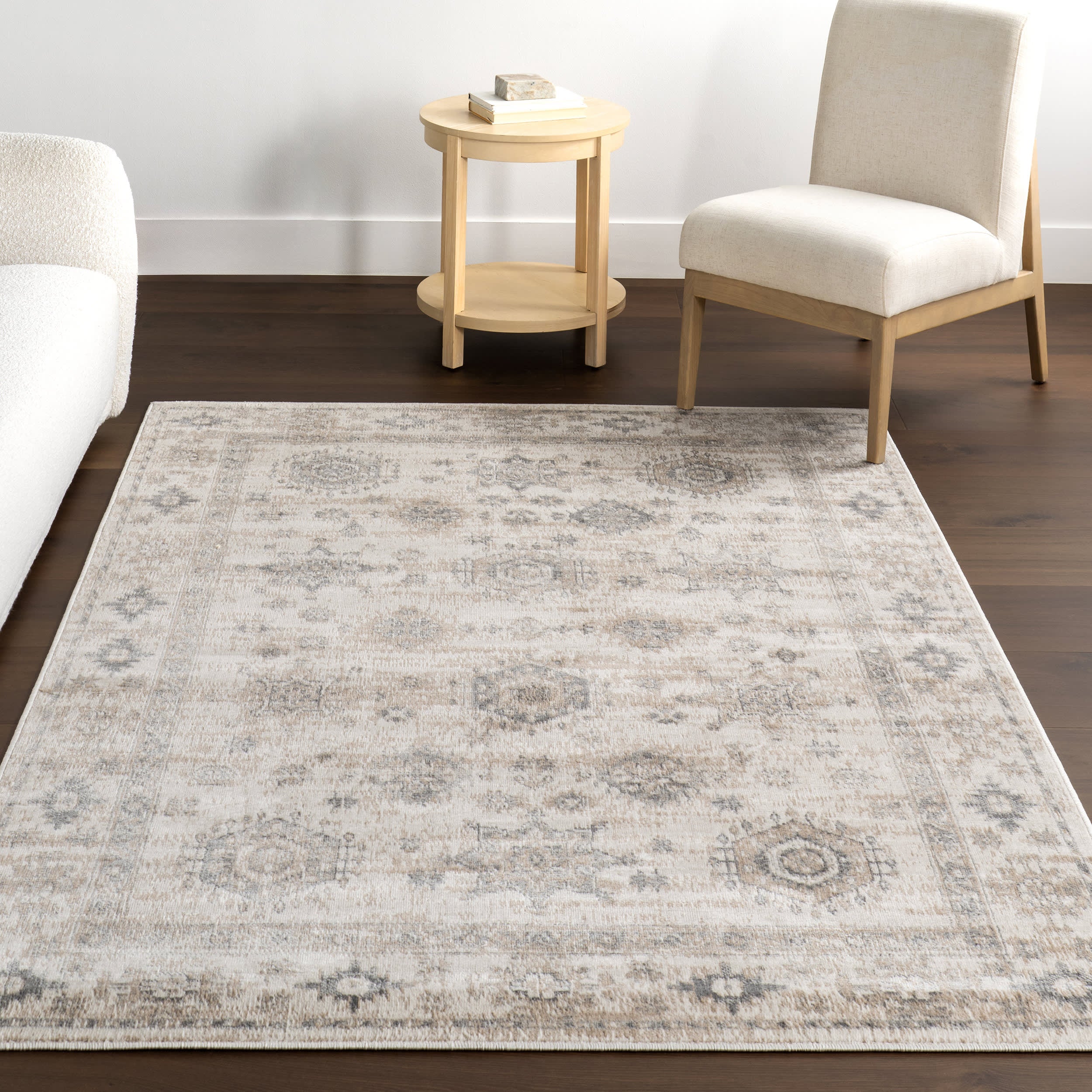 Lauryn Small Medallion Rug | Light Grey