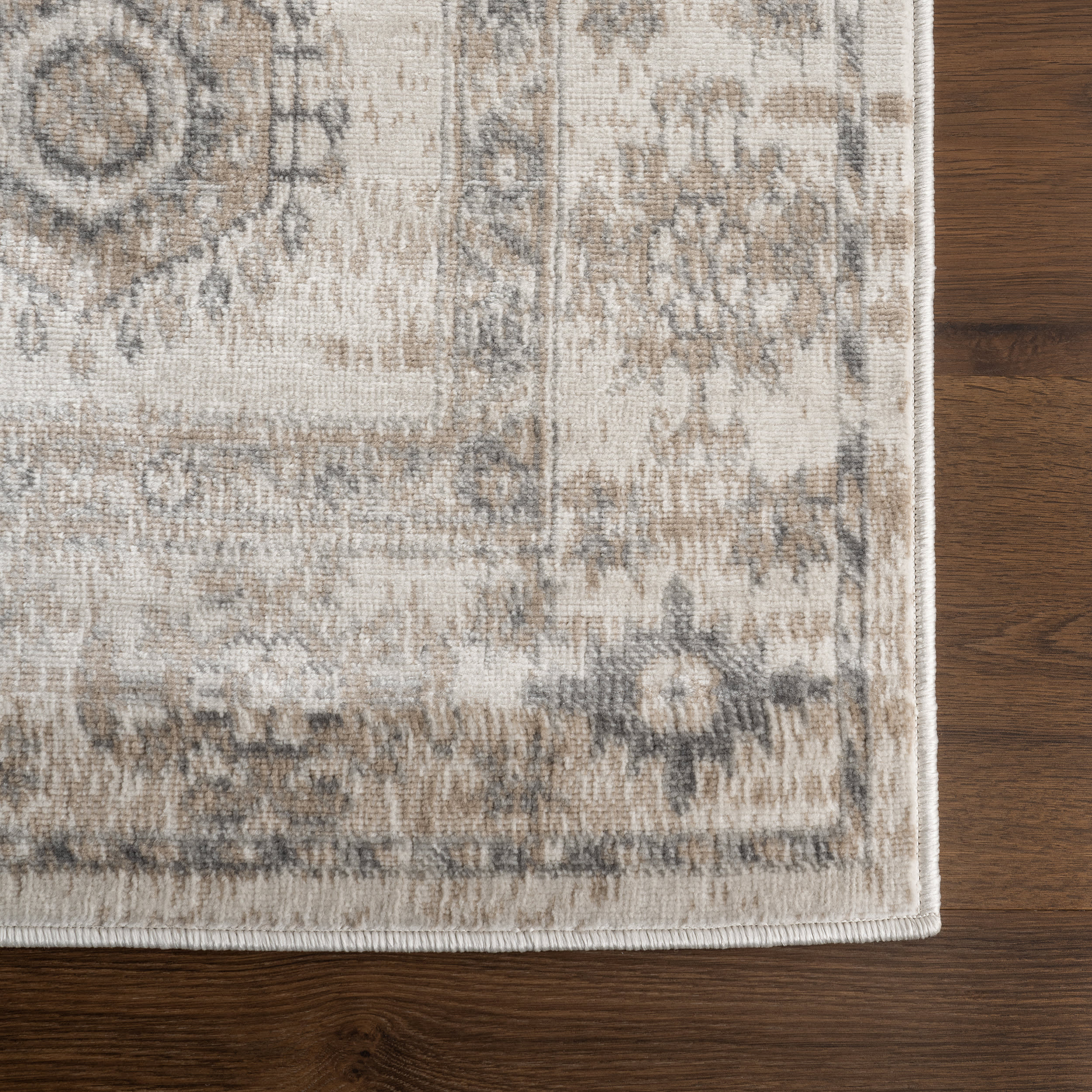 Lauryn Small Medallion Rug | Light Grey