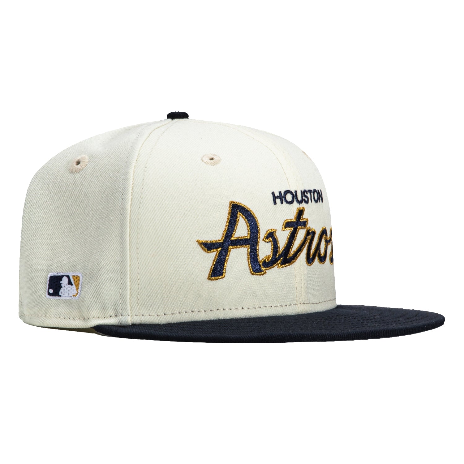 New Era 59Fifty Batty Houston Astros Batterman Patch Script Hat - White, Navy