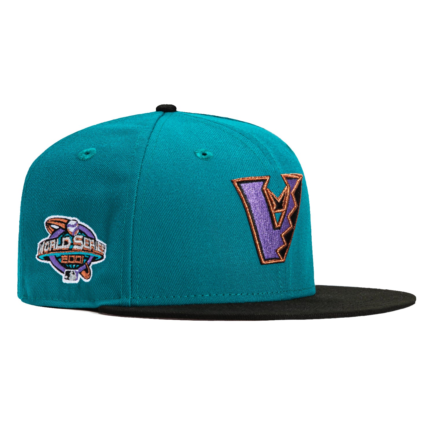 New Era 59Fifty Arizona Diamondbacks 2001 World Series Patch Upside Down Hat - Teal, Black, Purple