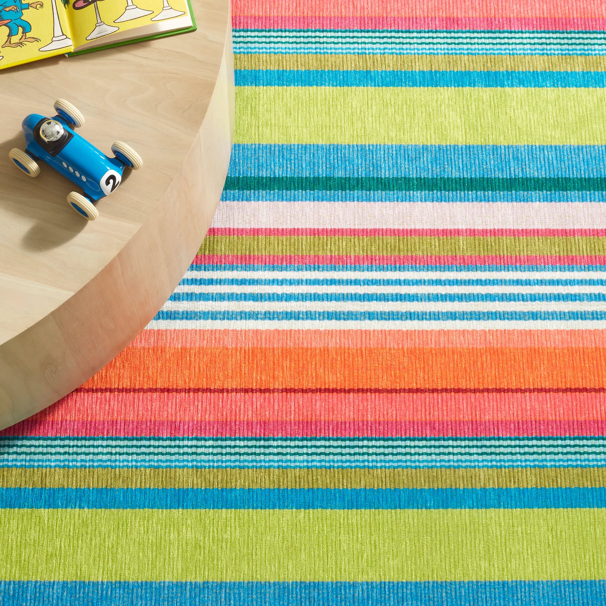 Mellie Stripe Multi Machine Washable Rug