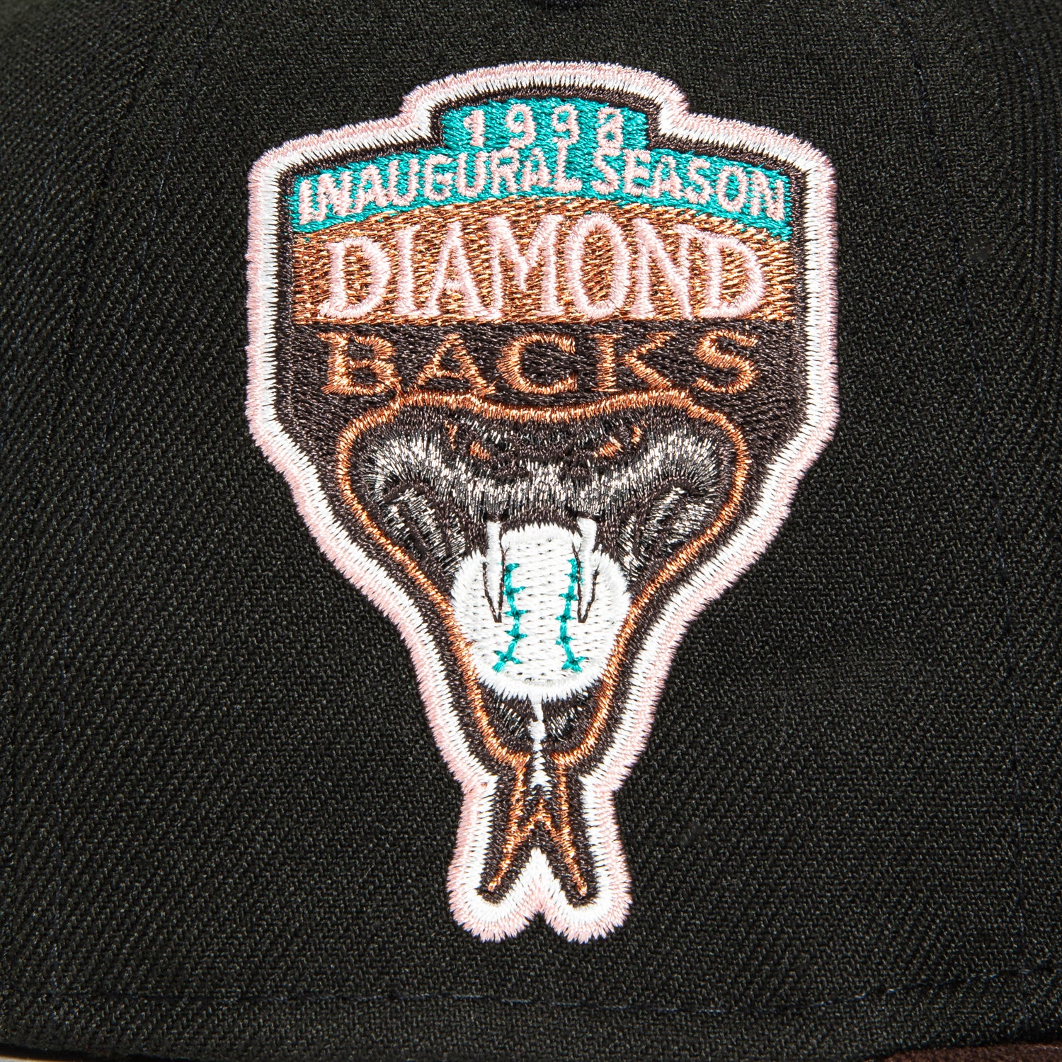 New Era 59Fifty Arizona Diamondbacks Inaugural Patch Script Hat - Black, Brown, Metallic Copper