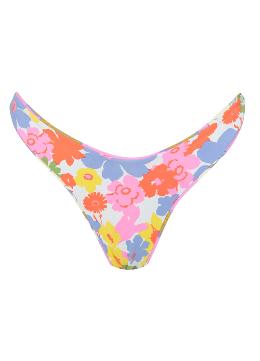 Maaji Pink Fiore Splendour Regular Rise Thin Side  Bikini Bottom