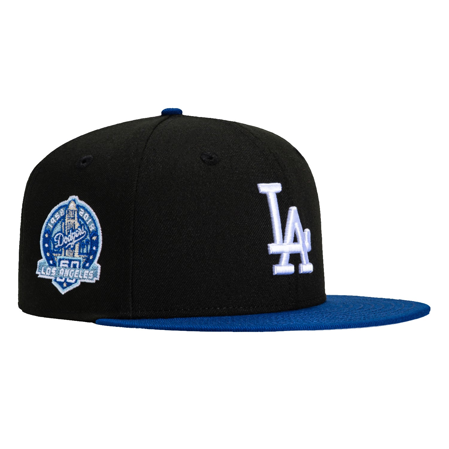 New Era 59Fifty Los Angeles Dodgers 60th Anniversary Patch Hat - Black, Royal