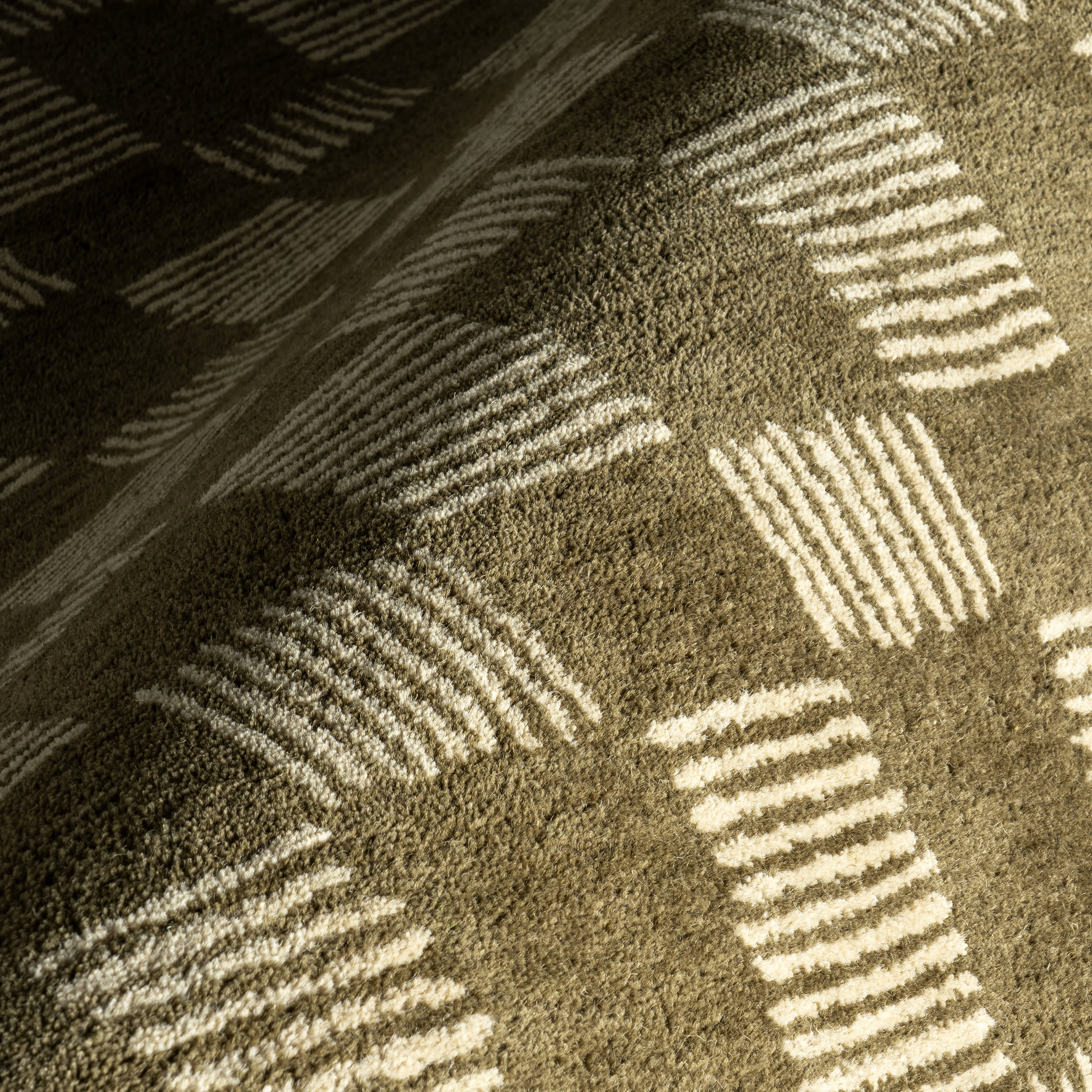 Quince Checked Wool Rug | Olive