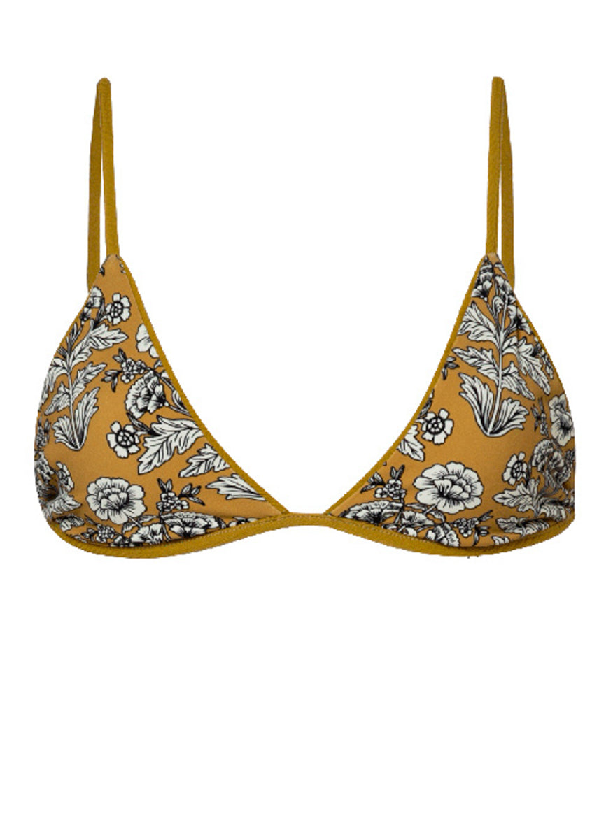 Maaji Engraved Leaves Brisa Fixed Triangle Bikini Top