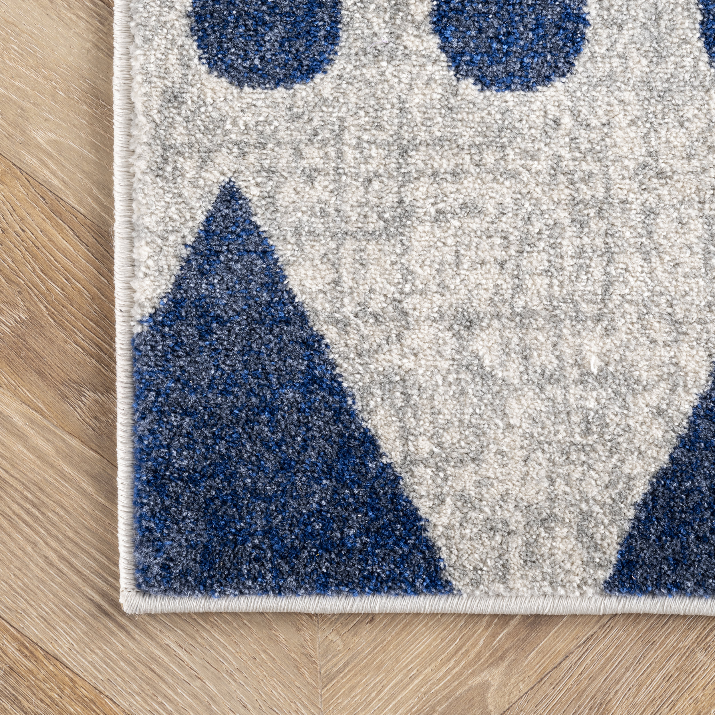 Geometric Banded Rug | Blue