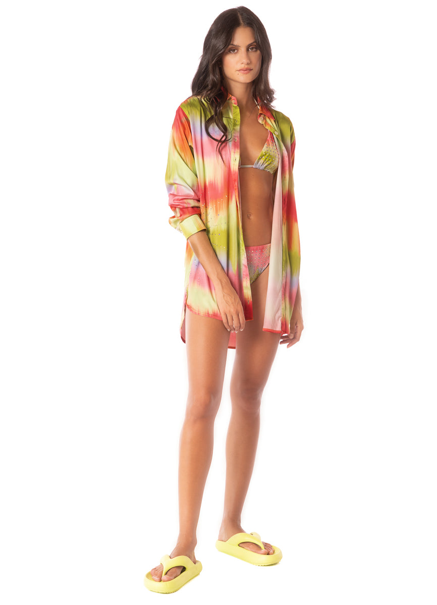 Maaji Lime Ombré Shibori Long Shirt