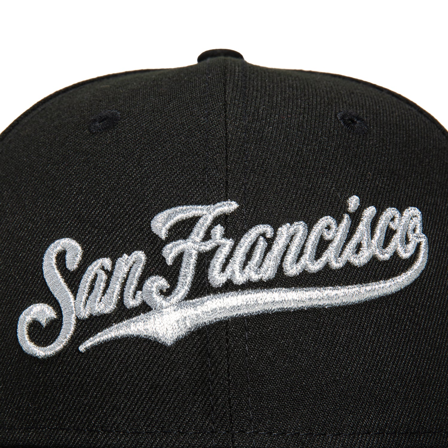 New Era 59Fifty San Francisco Giants 2007 All Star Game Patch Script Hat - Black, Metallic Silver