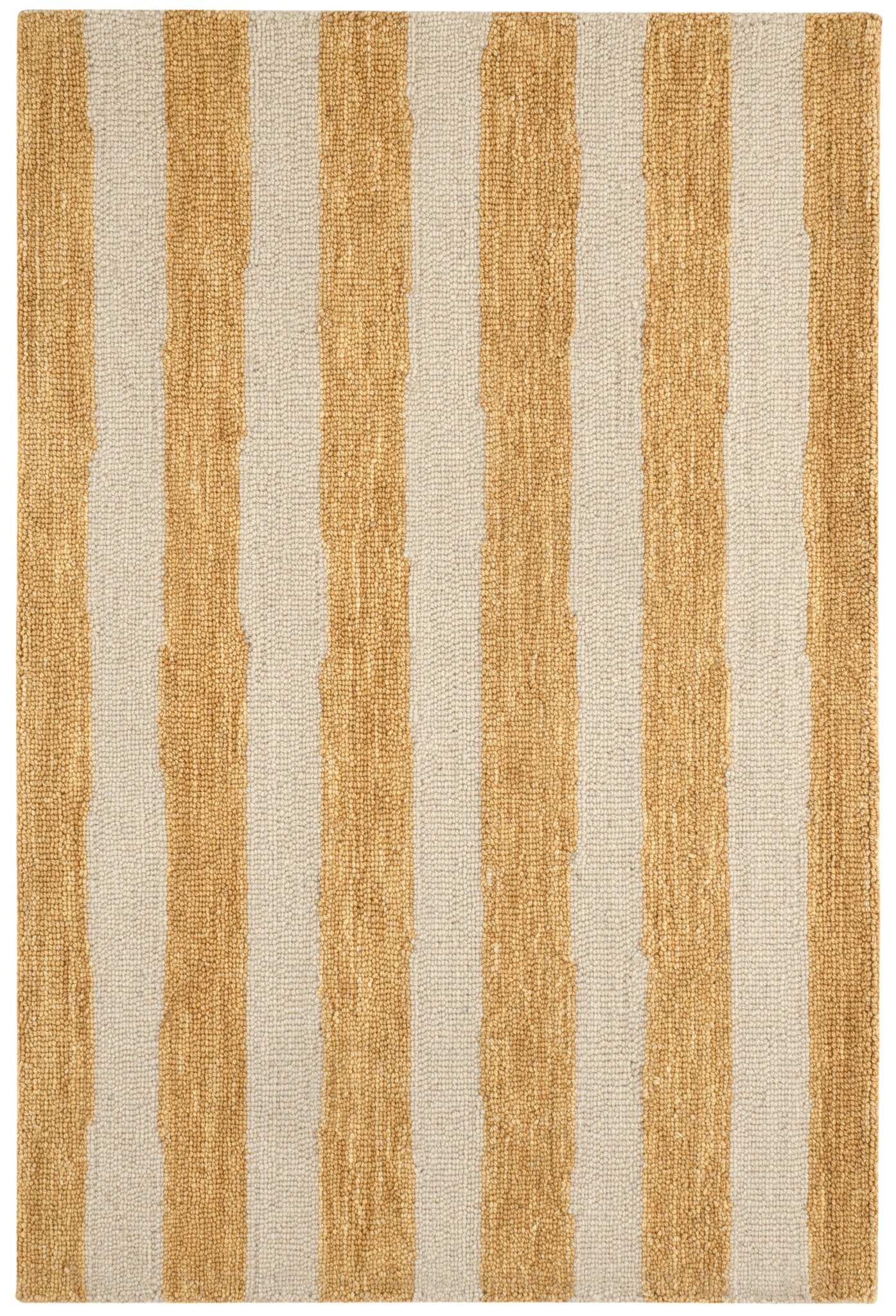 Silas Stripe Gold Hand Micro Hooked Wool Rug