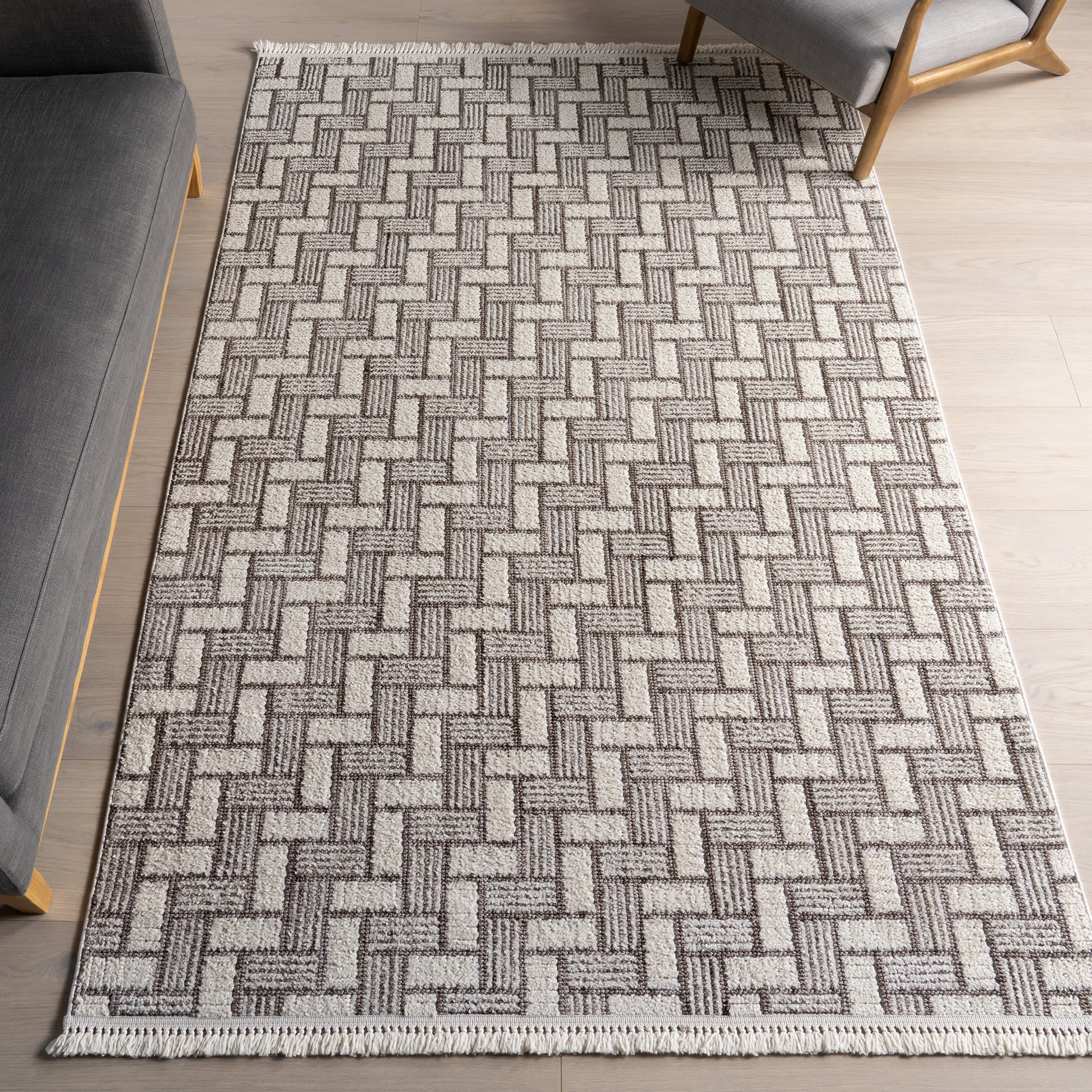 Charli Geometric Rug | Ivory